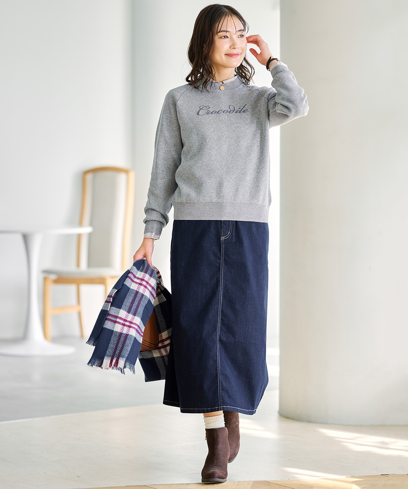 レディース ロゴ ニット トレーナー【手洗いOK】通販 [0303-56303