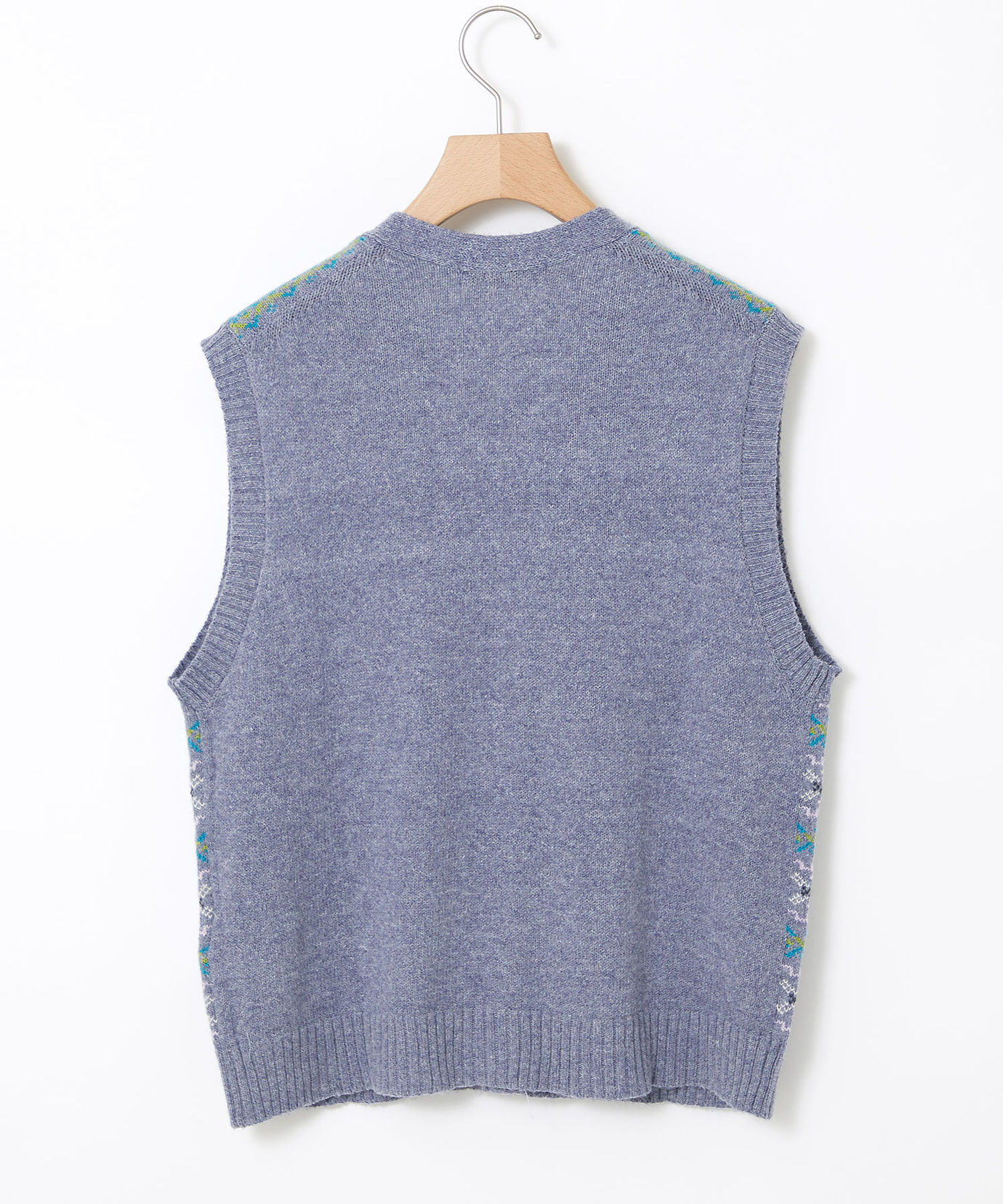 レディース ウールブレンド フェアアイル柄 ニット ベスト【手洗いOK