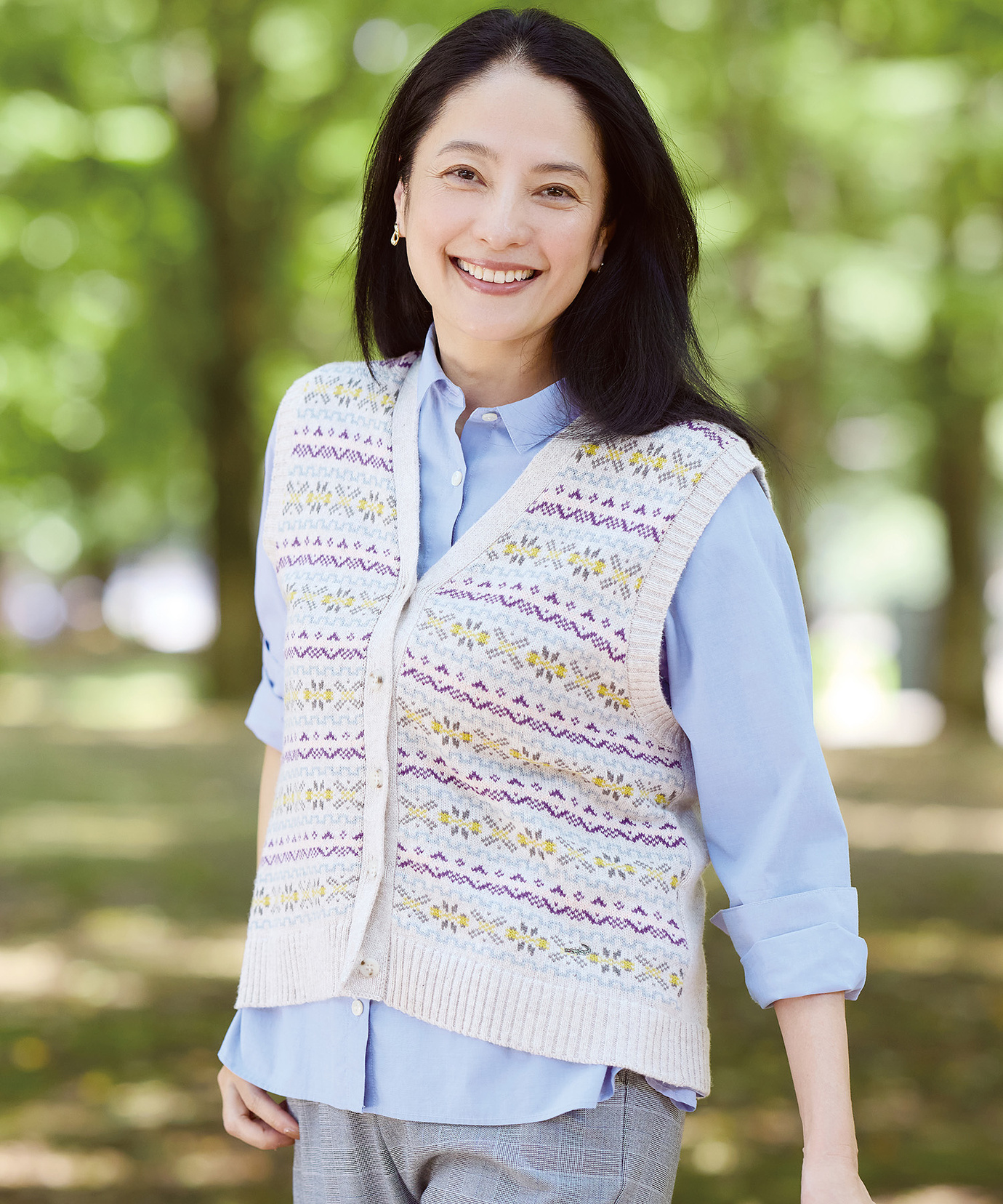 レディース フェアアイル柄 ニット ベスト【手洗いOK】通販 [0303