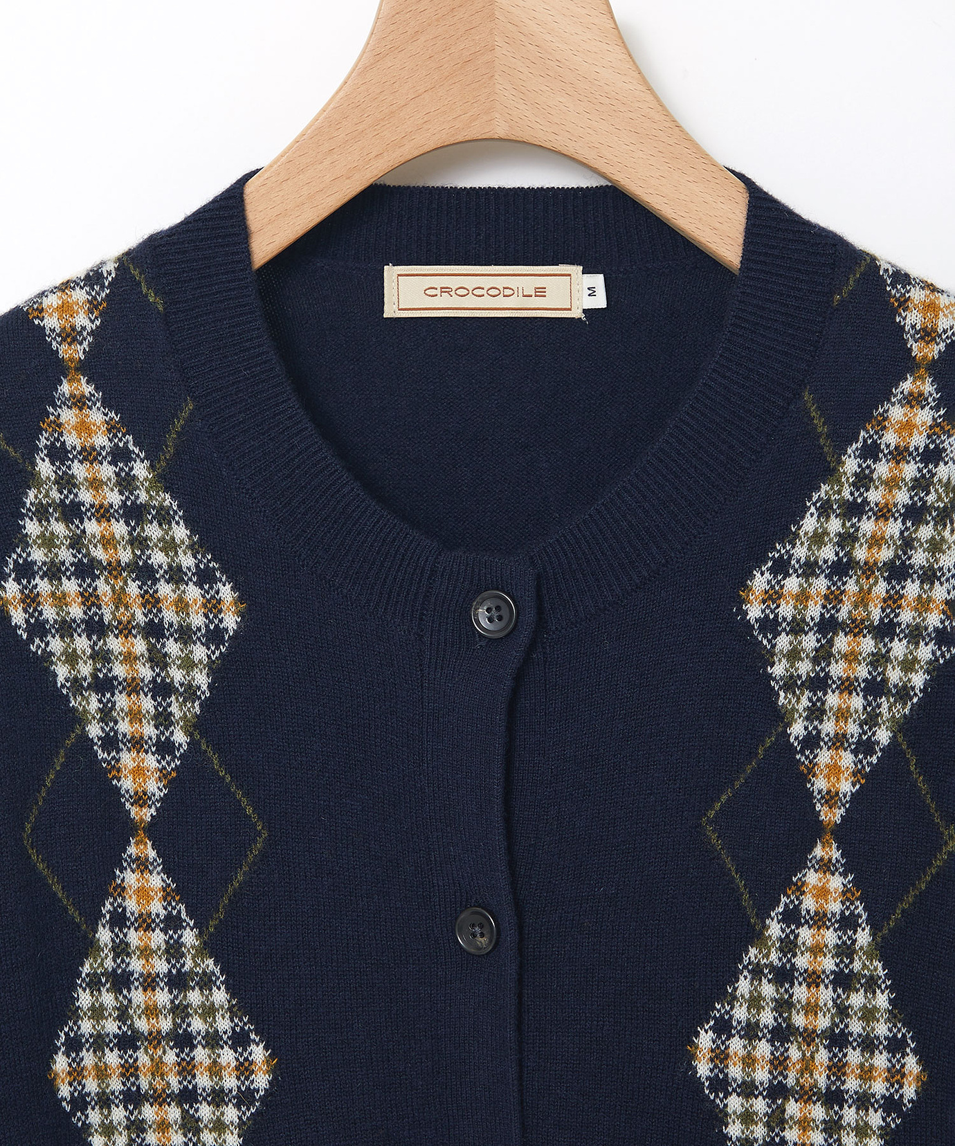 レディース クロコダイルタータン アーガイル柄 カーディガン通販