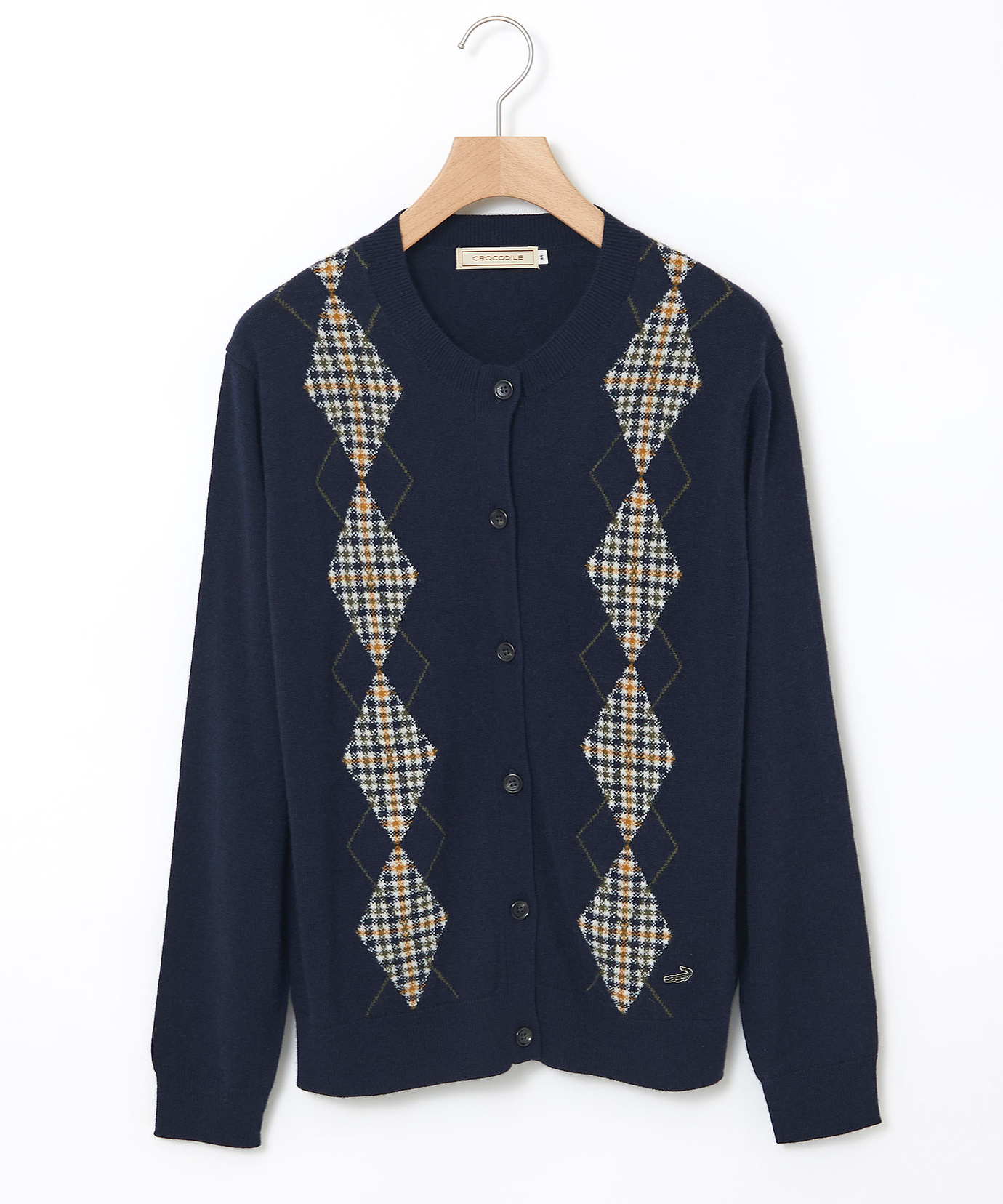 レディース クロコダイルタータン アーガイル柄 カーディガン通販