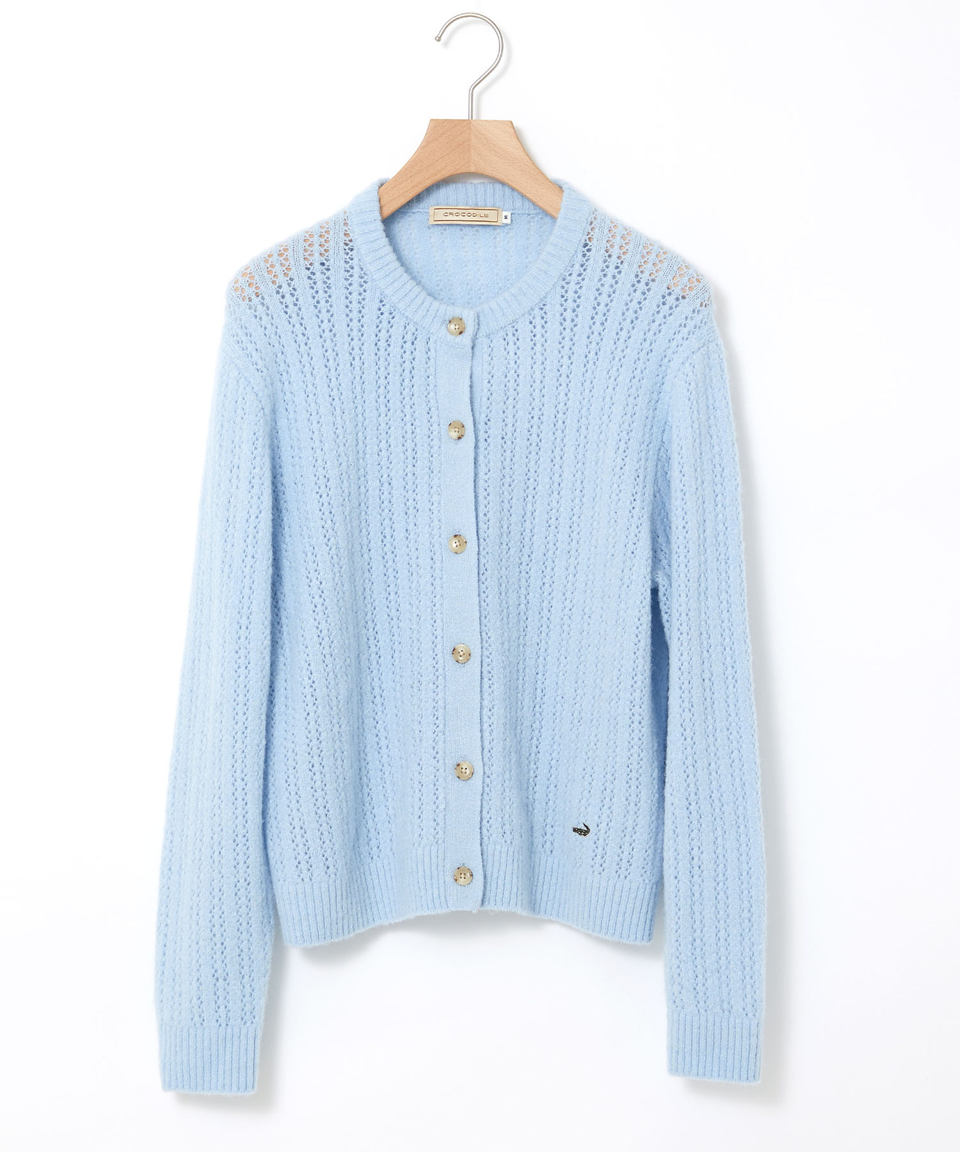 レディース ウールブレンド ケーブル ニットカーディガン【手洗いOK