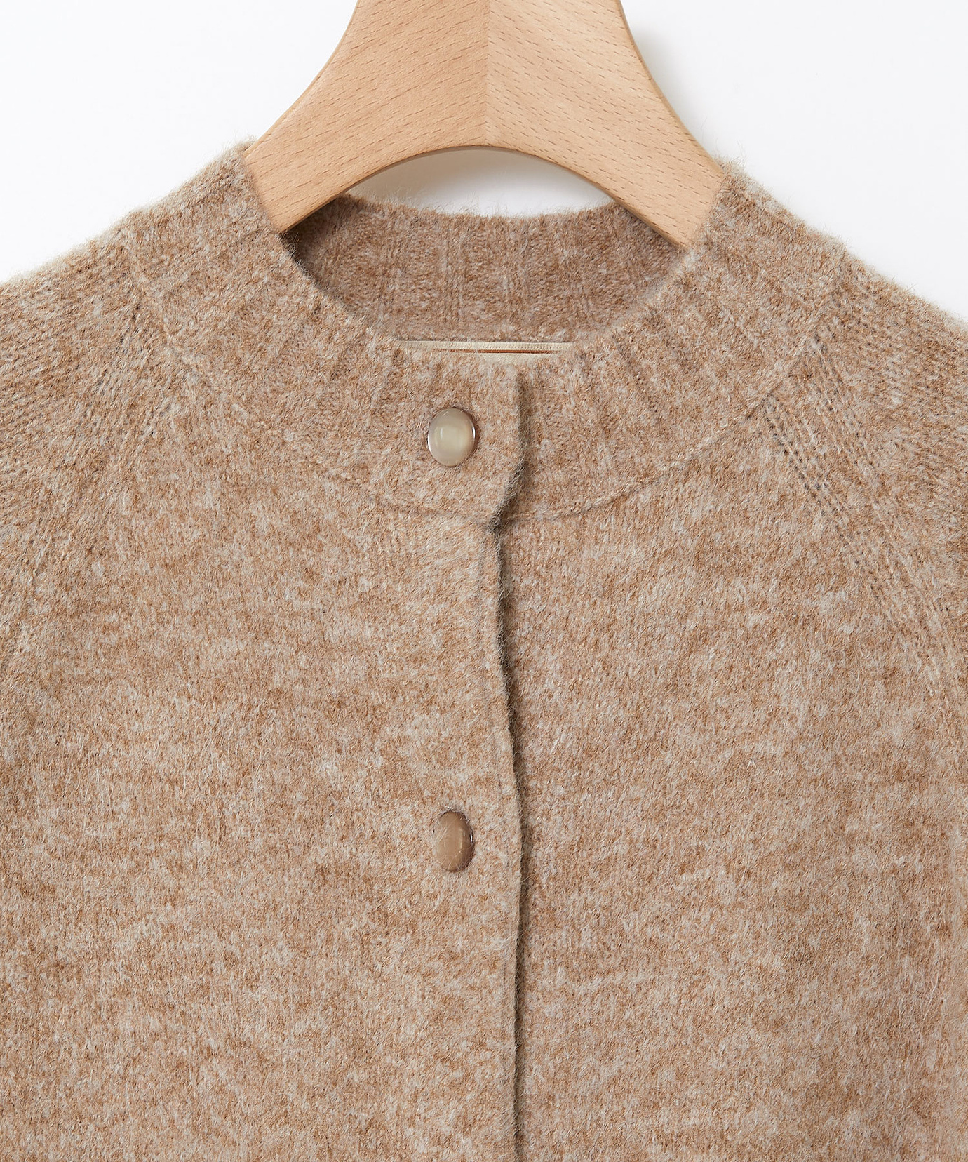 レディース ウールブレンド ラグランスリーブ ニットカーディガン