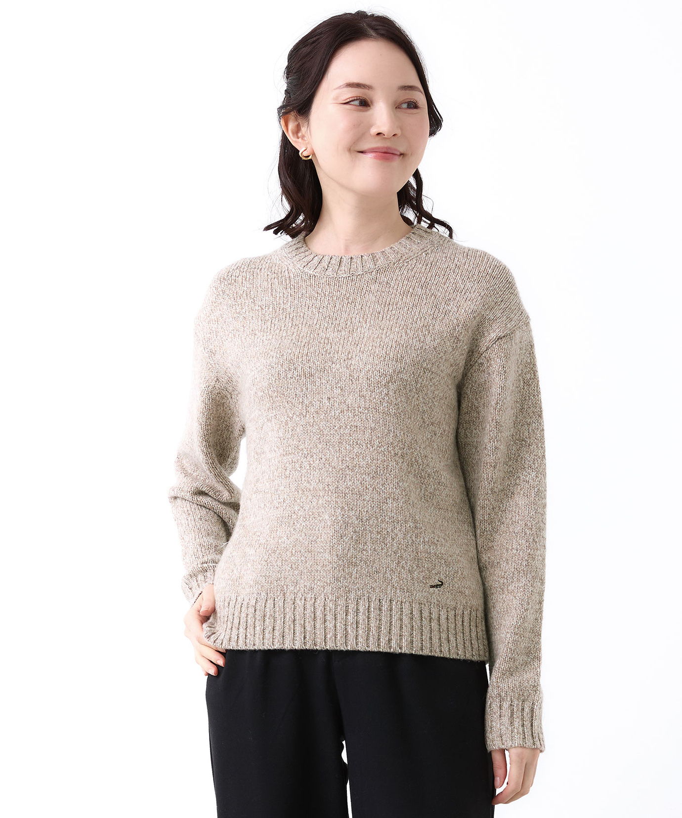 レディース ウールブレンド カラーネップ ニット【手洗いOK】通販