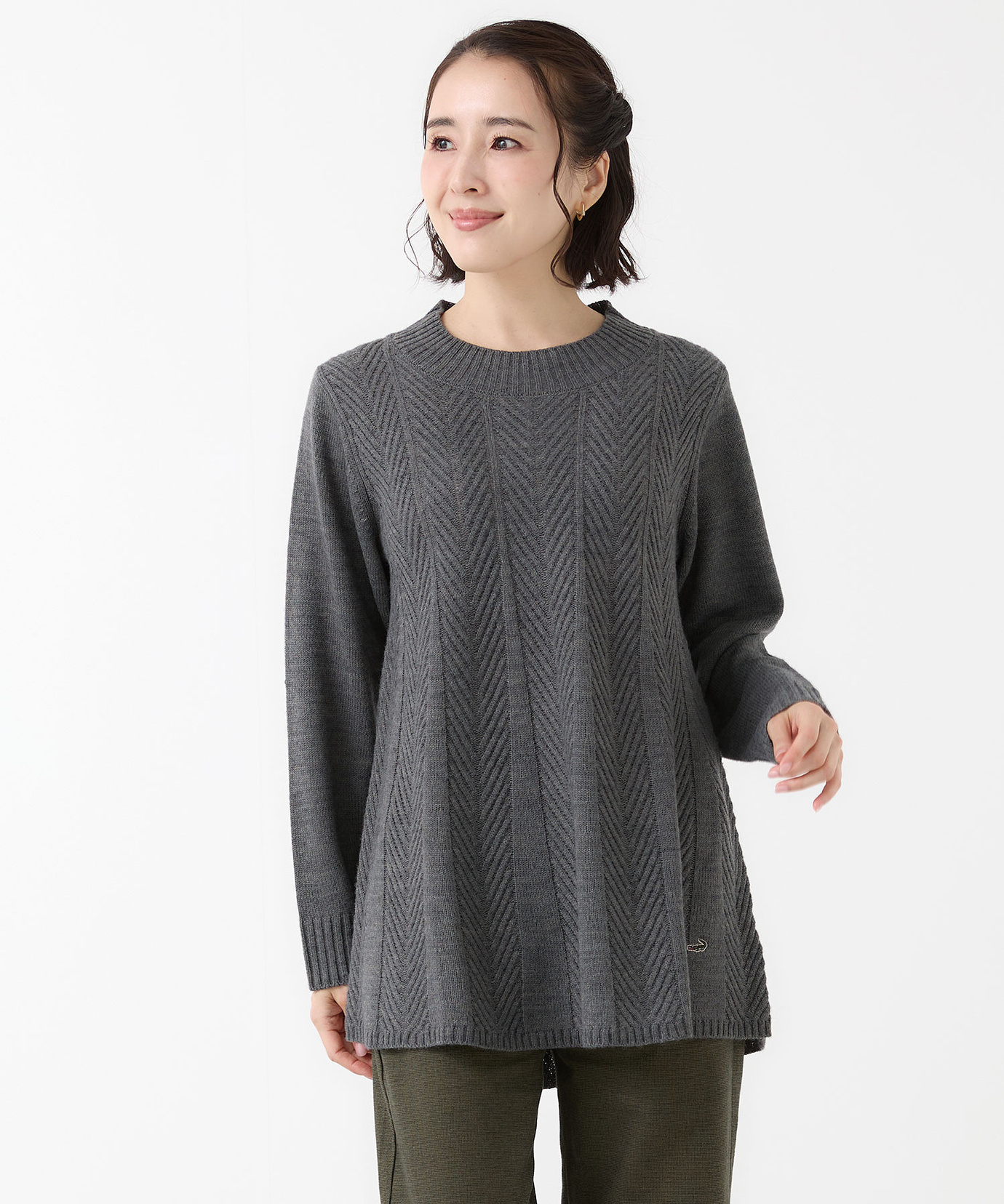 レディース ウールブレンド フレア ニットチュニック【一部店舗限定