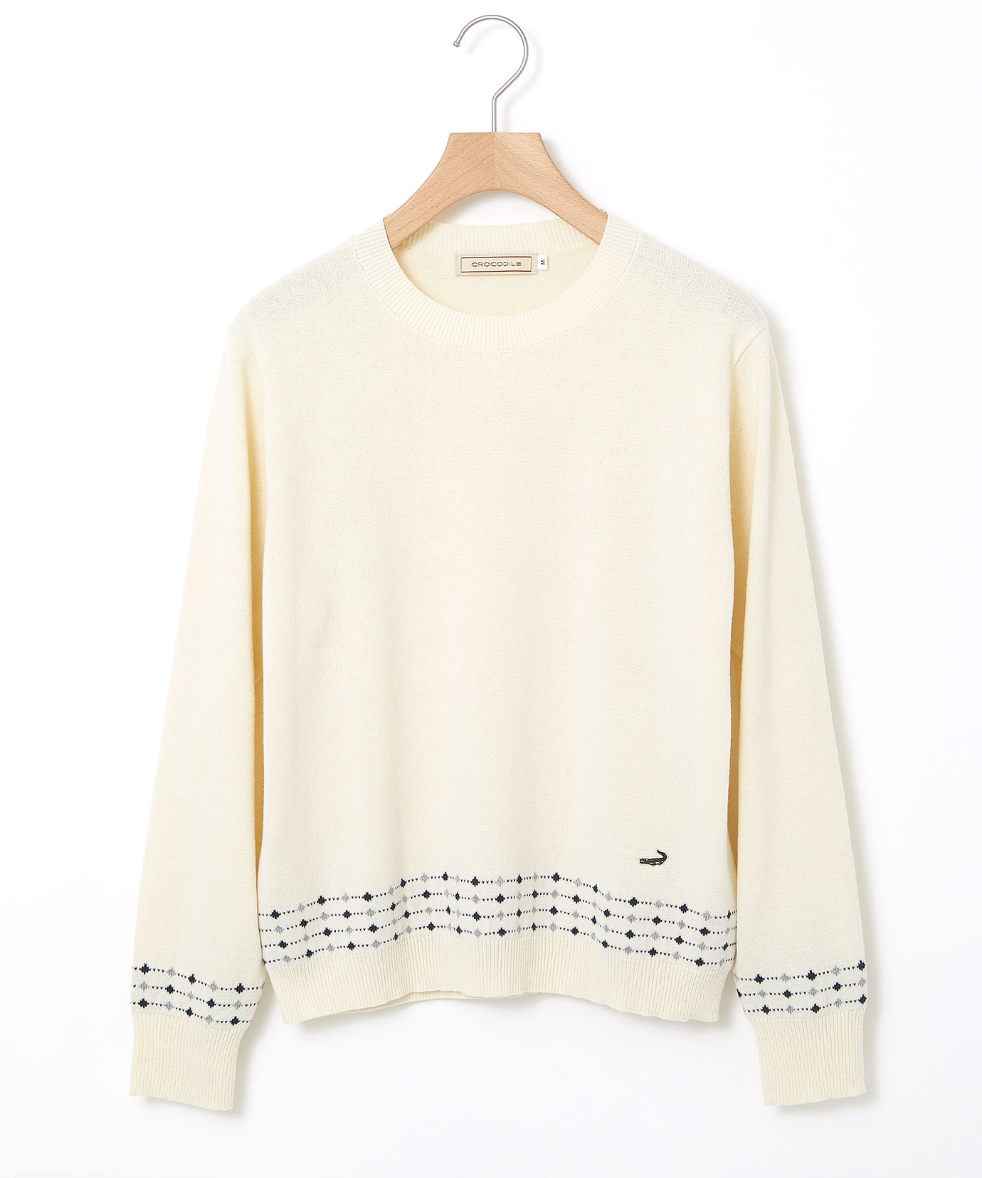 レディース ジャカード柄 クルーネック ニット【手洗いOK】通販 [0303