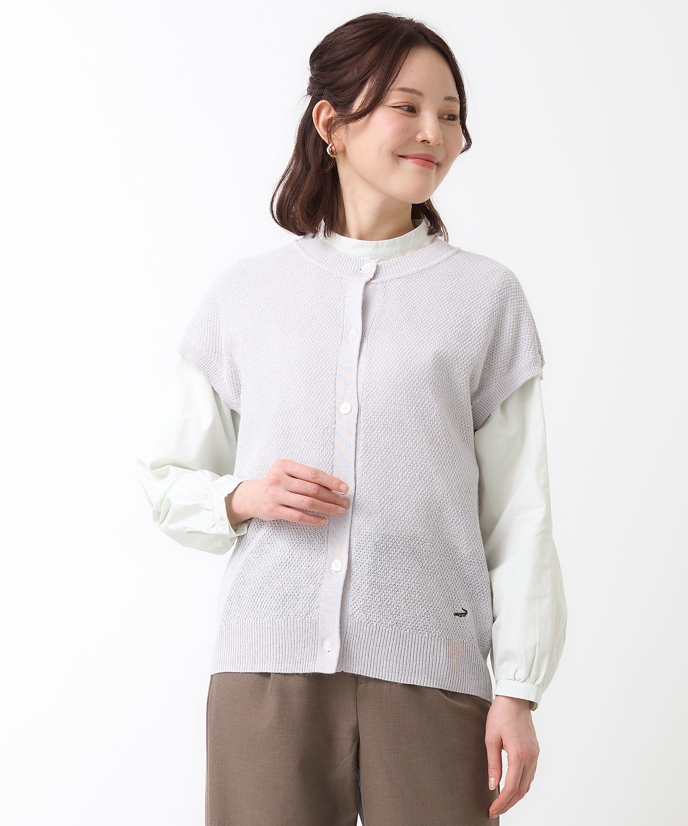 レディース ペーパーヤーン ニット ベスト【手洗いOK】通販 [0303