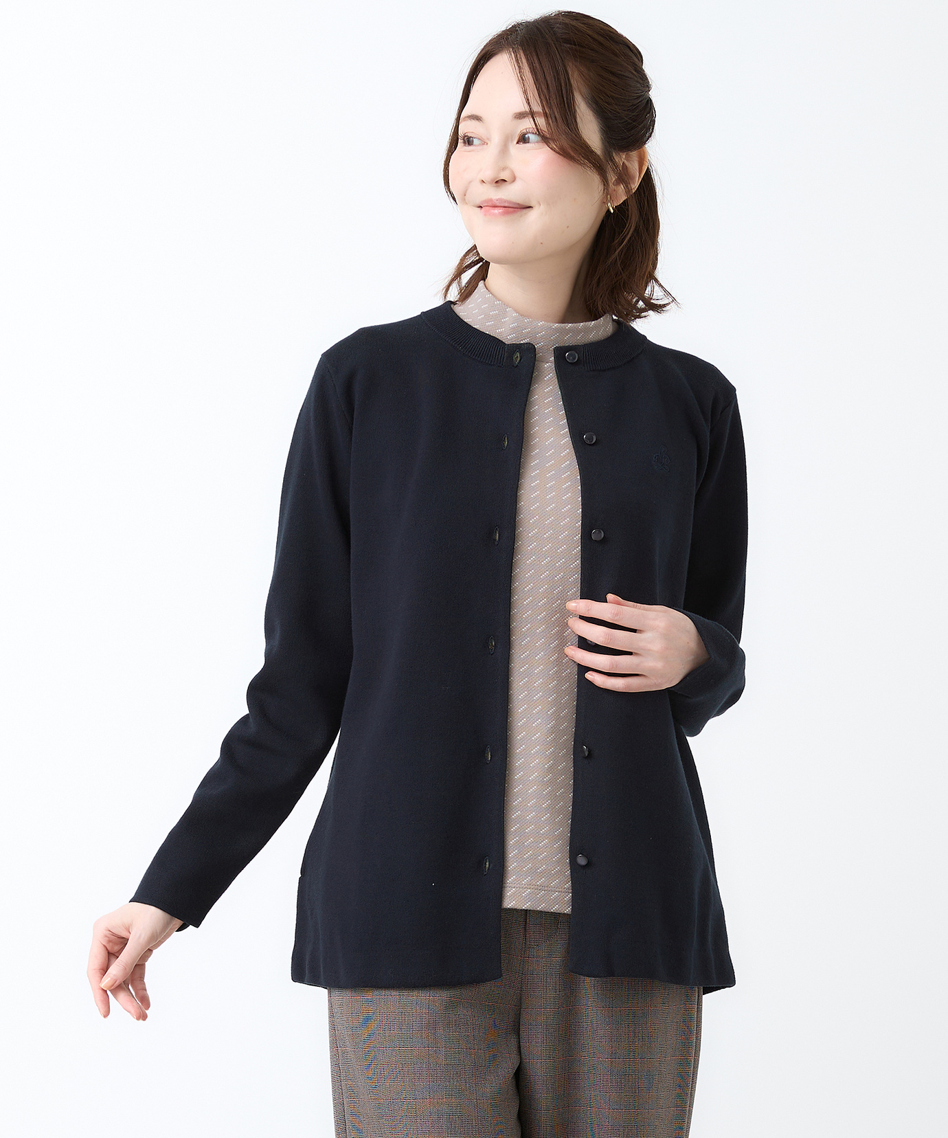 レディース ダブルニット 配色 ジャケット​【手洗いOK】通販 [0303