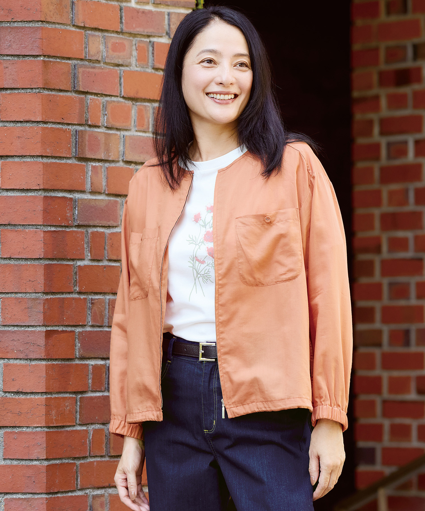 レディース ノーカラー シアー ブルゾン通販 [0304-55401