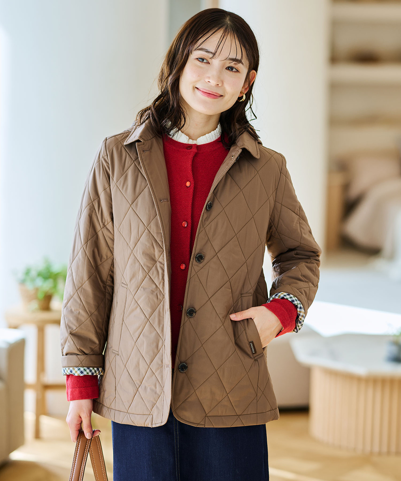 レディース クロコダイルタータン ダイヤキルト 中綿 ジャケット通販