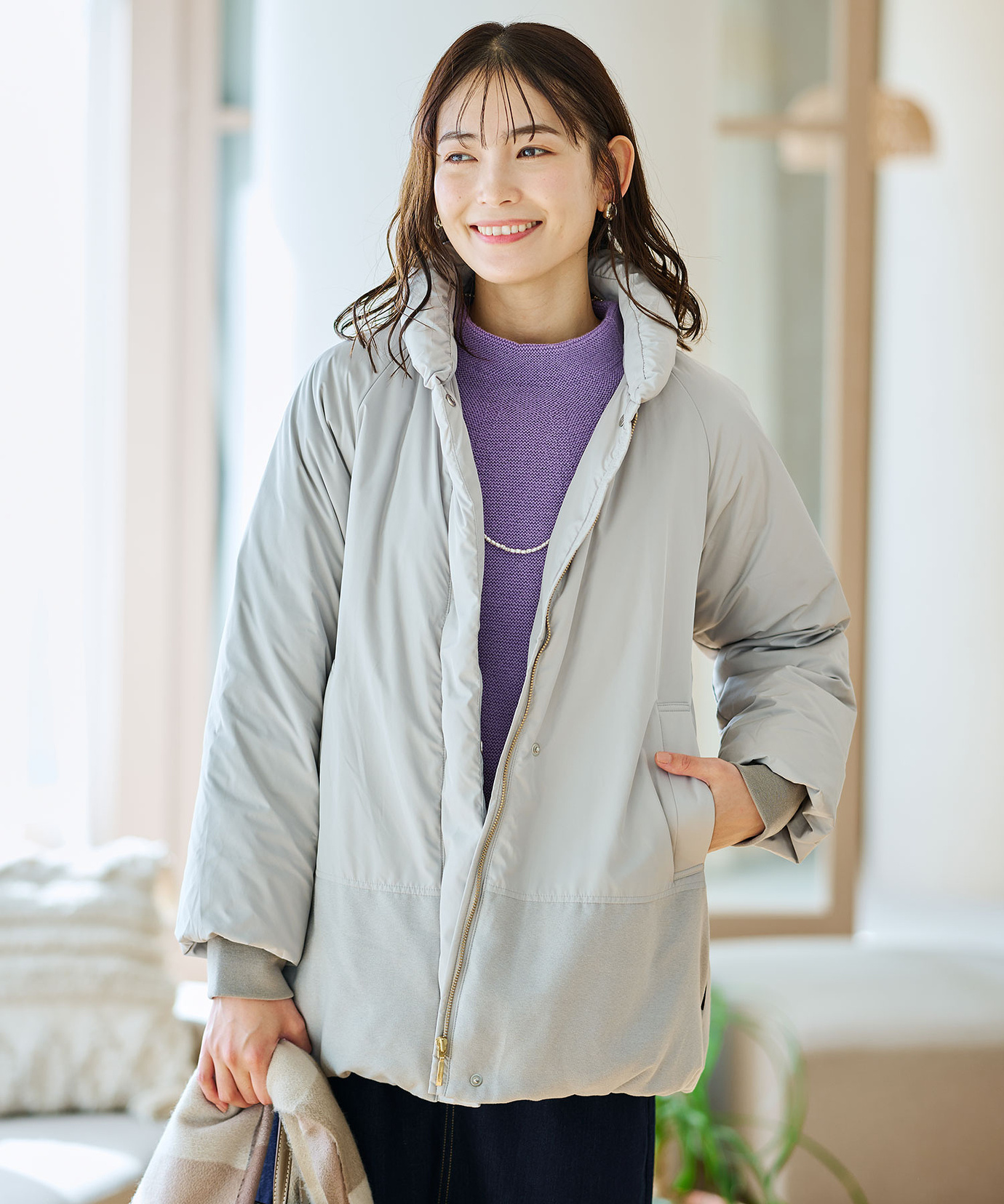 レディース 切り替え ソフトダウン ジャケット通販 [0304-57405