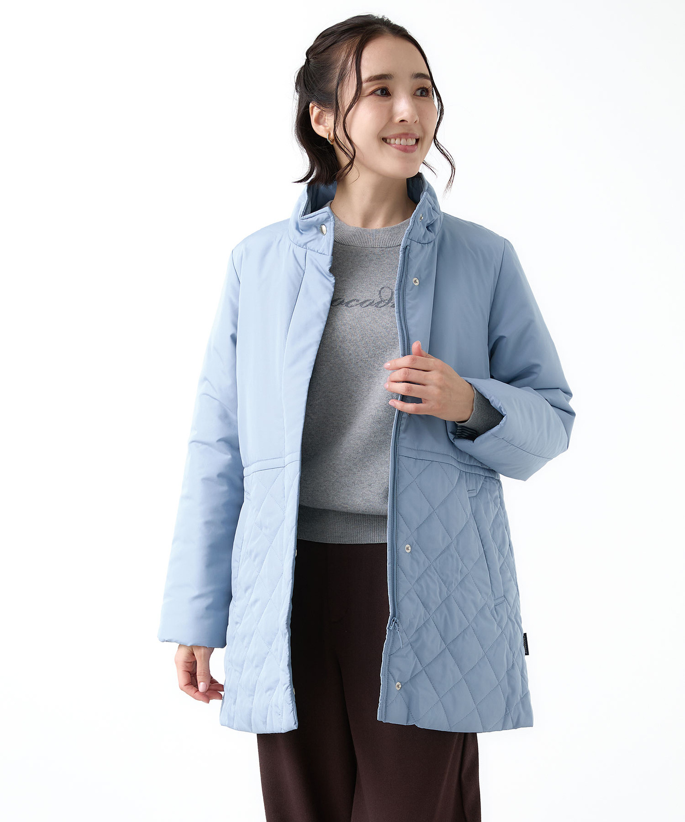 レディース キルティング切り替え 中綿 ジャケット【撥水加工】通販