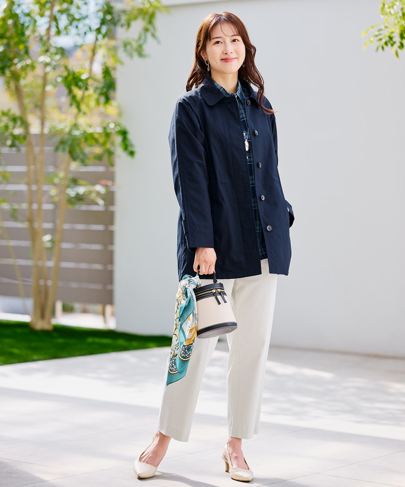 レディース スピンドル付き ステンカラーコート【オンラインショップ