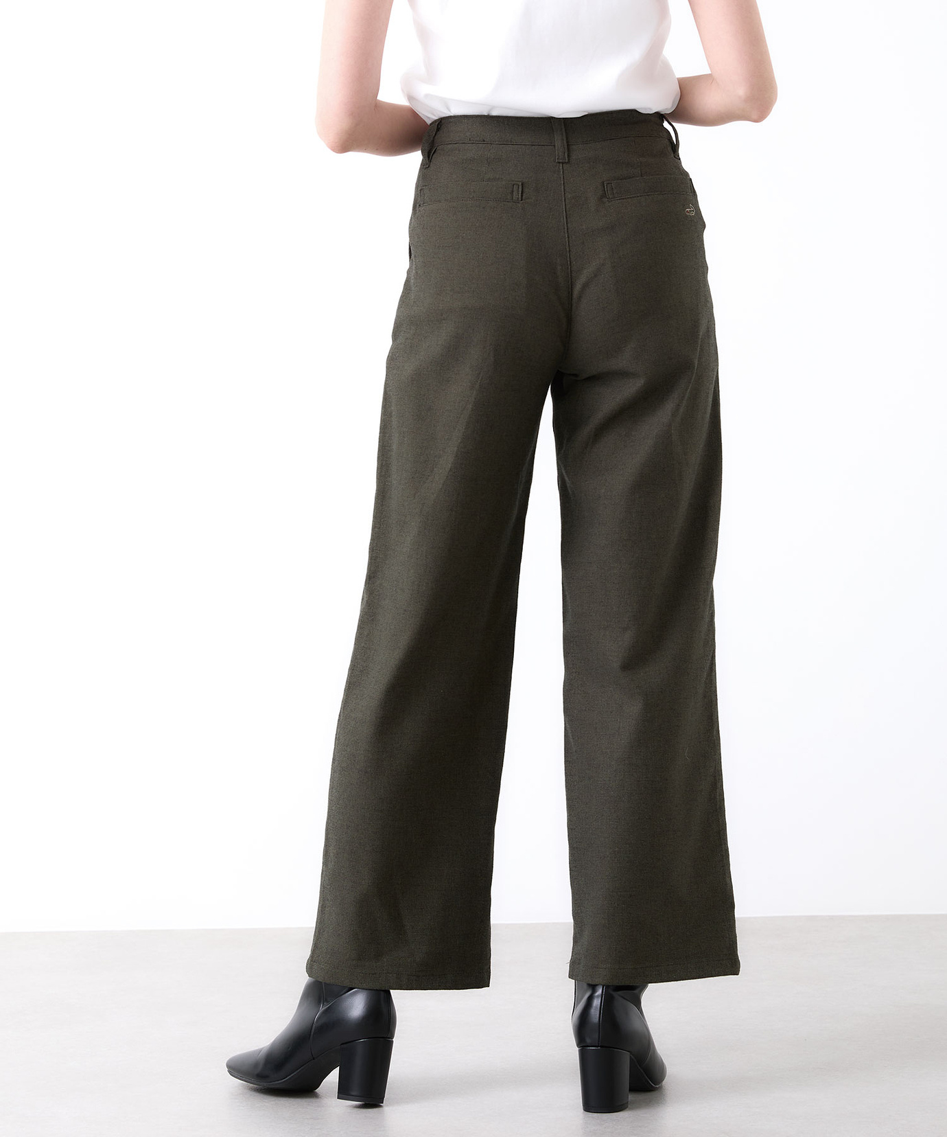 ピノーレ☆セミワイドパンツ カーキ セール】フラノセミワイドパンツ