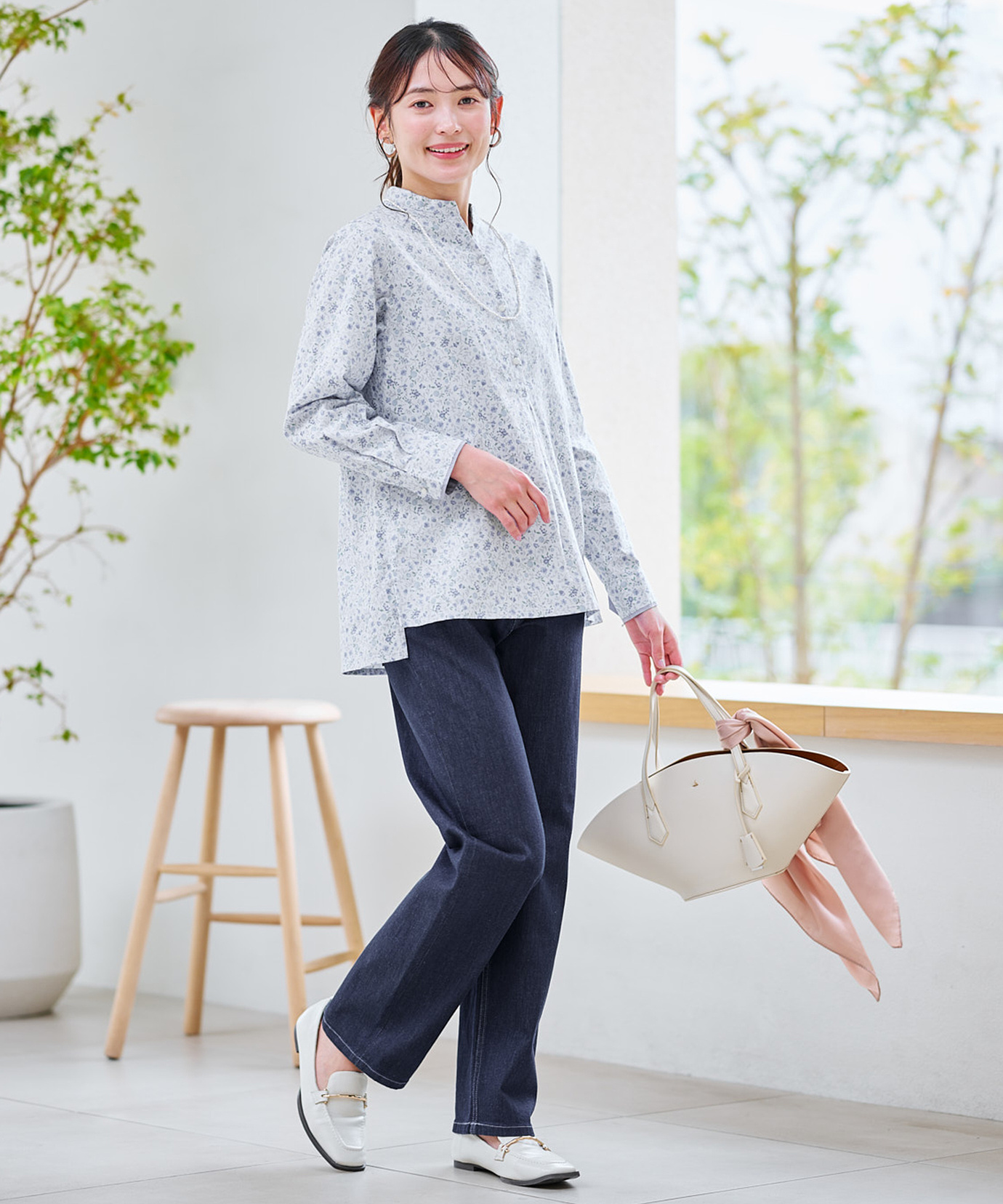 レディース ストレッチ ストレート デニムパンツ通販 [0305-61501