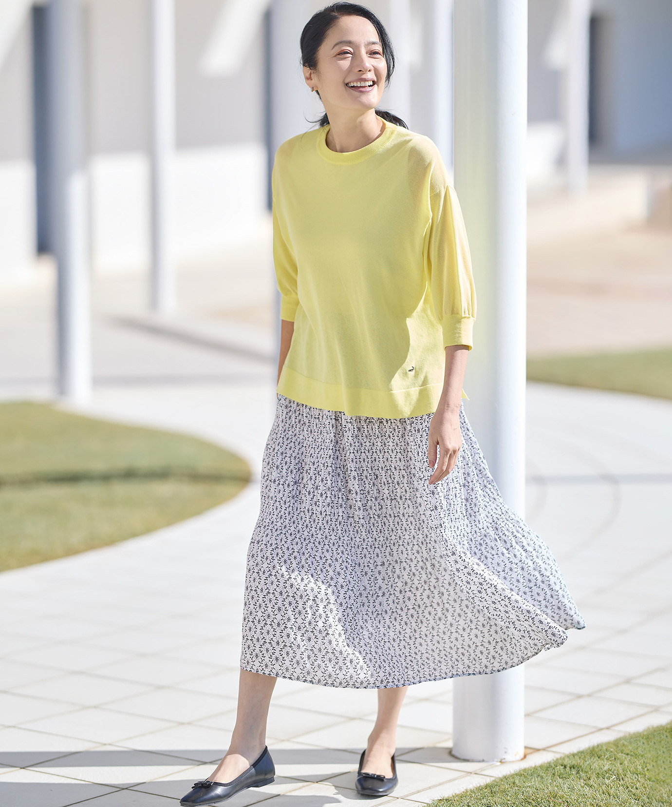 マークアンドロナ 近年モデル プリーツスカート インナー付き 総柄 レザーロゴ マークアンドロナ 近年モデル プリーツスカート インナー付き 総柄