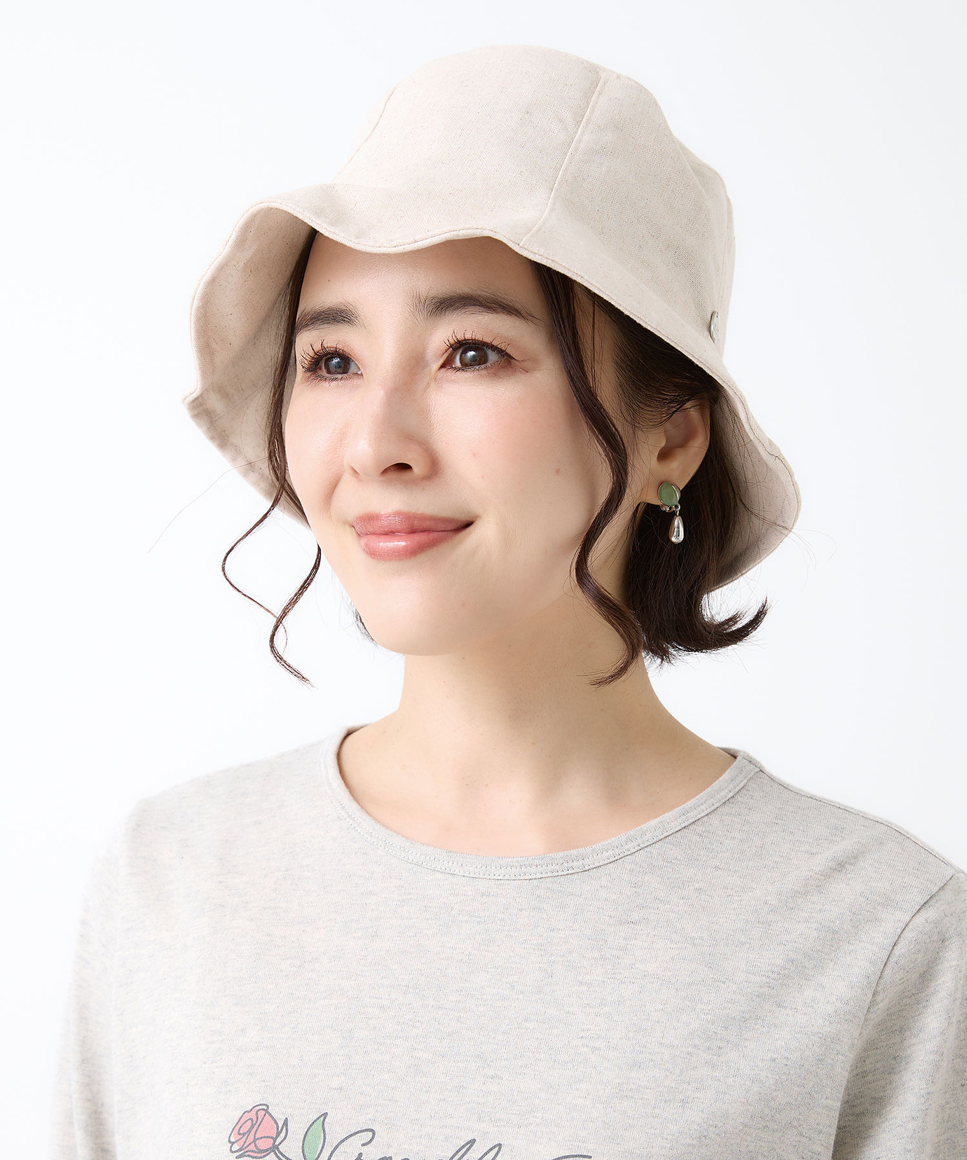 レディース リネンブレンド チューリップ ハット【手洗いOK】通販
