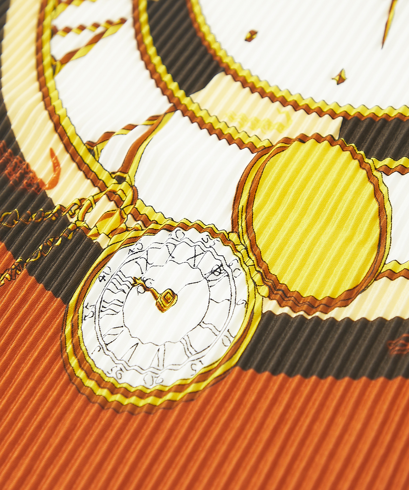 レディース プリーツ 時計柄プリント スカーフ【手洗いOK】通販 [0319