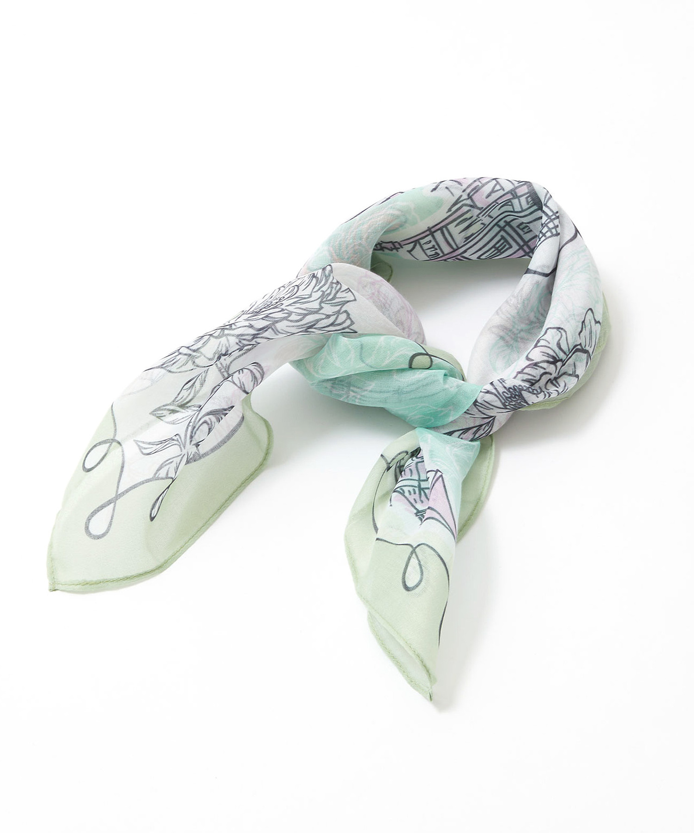 レディース オリジナルイラスト プリント スカーフ通販 [0319-51902