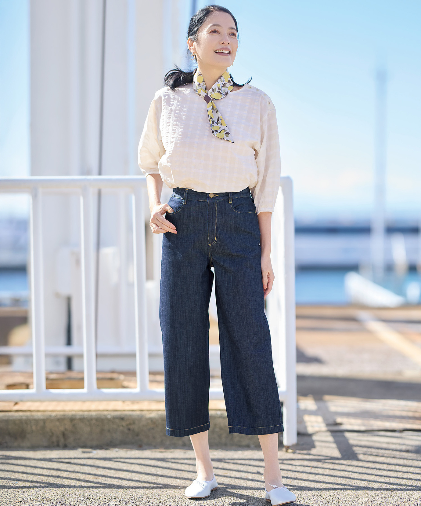 レディース フルーツモチーフ タイループ スカーフ通販 [0319-53902