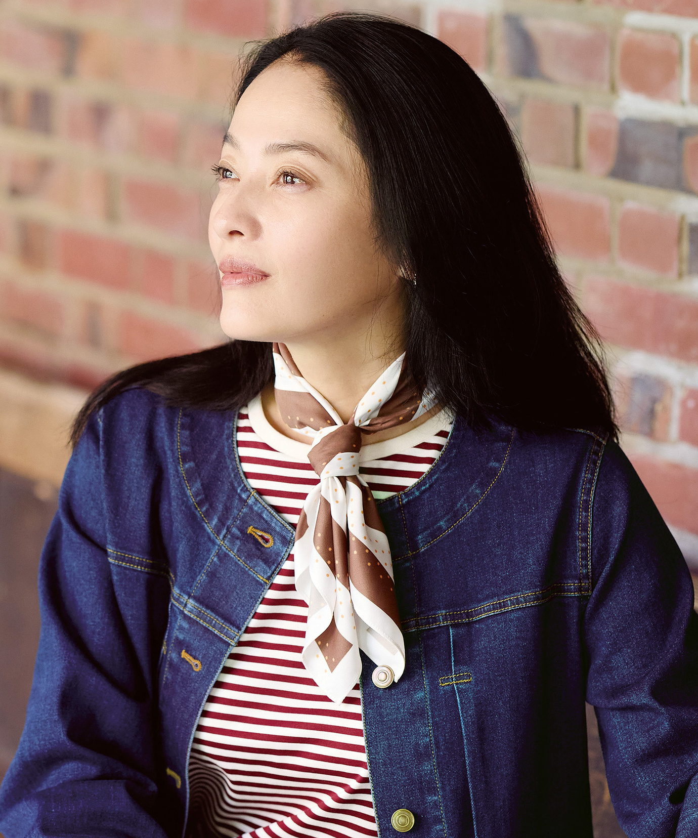 Grape 帽子 ボーダー柄フード付きスカーフハット Grape 帽子 ボーダー