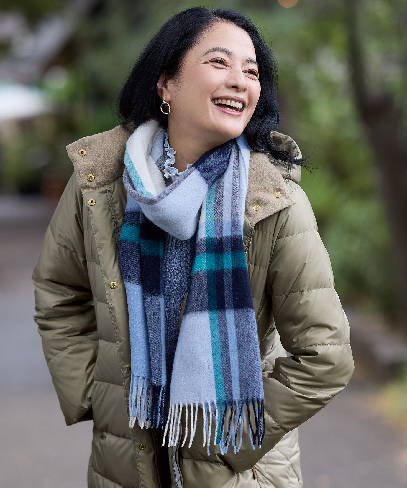 レディース ウール チェック柄 マフラー通販 [0319-57901