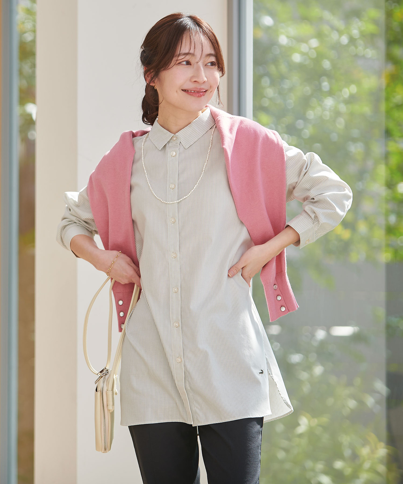 レディース ノンアイロン シャツ チュニック【シワになりにくい】通販