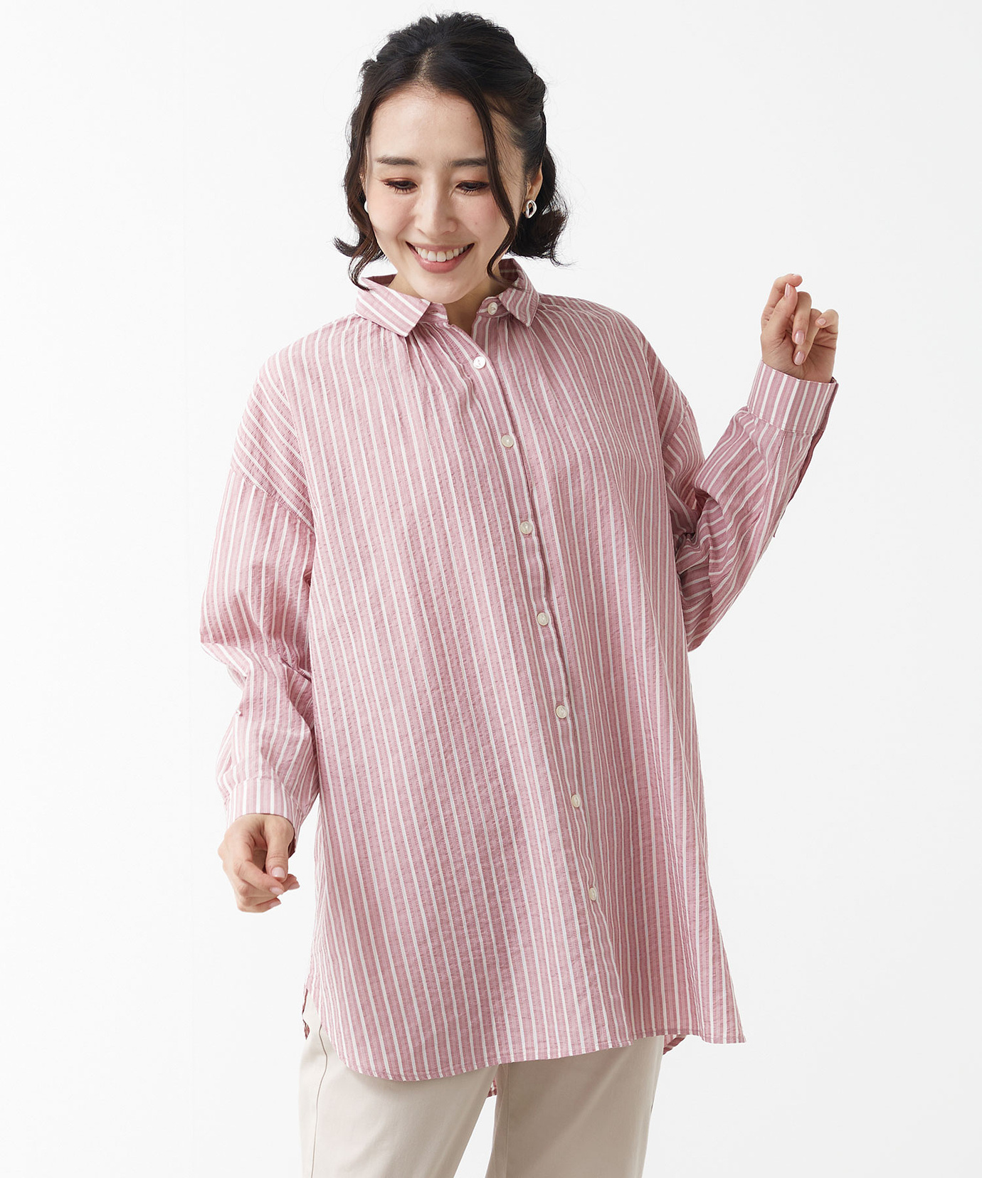 レディース サッカー ストライプ柄 チュニック通販 [0321-51705