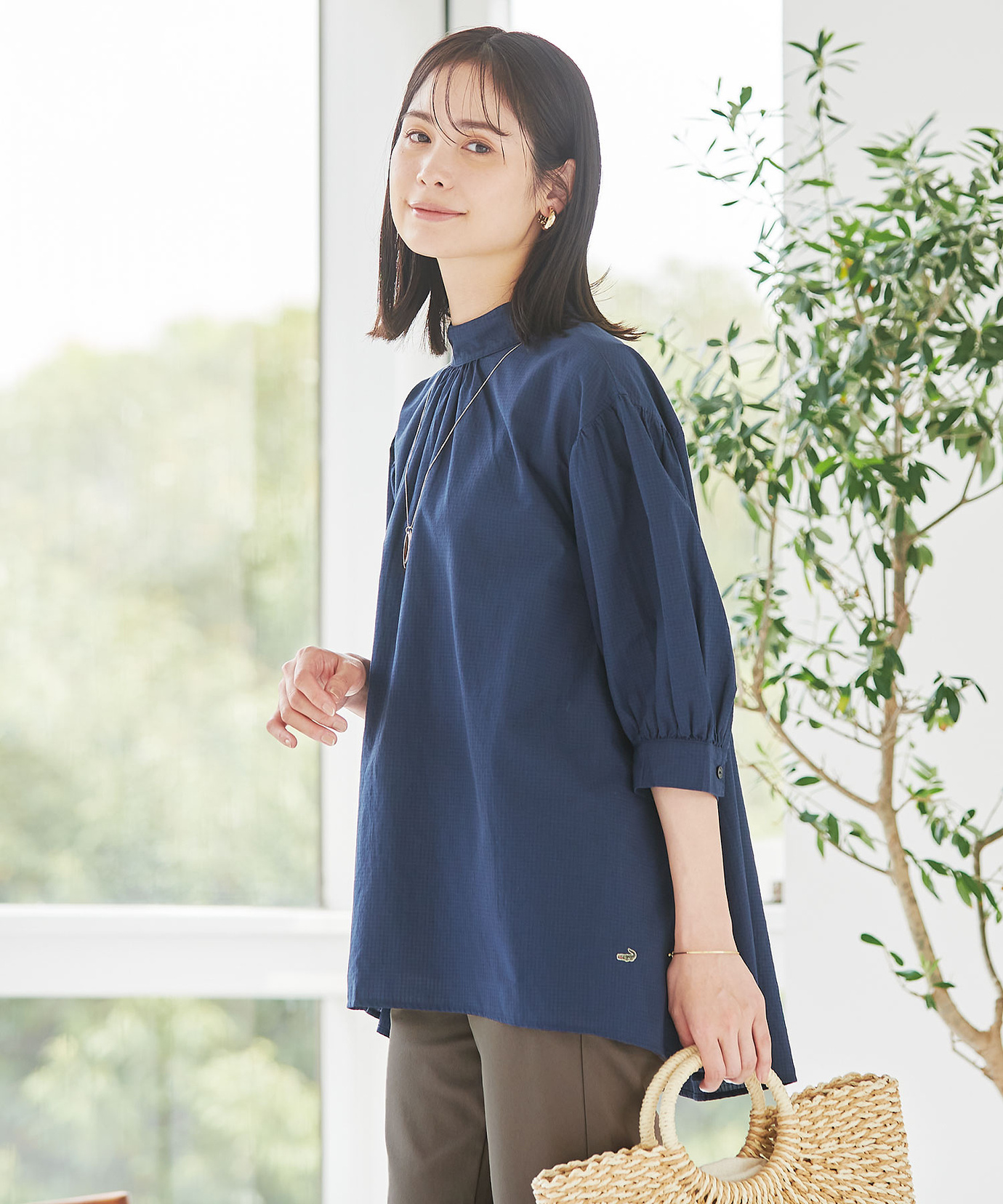 シャギーチュニック丈プルオーバー