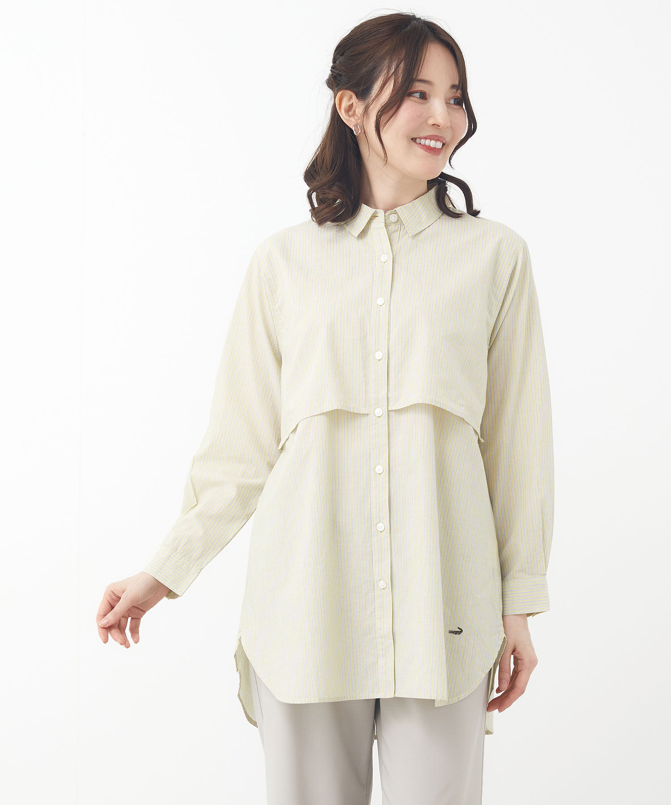 レディース シルクブレンド レイヤーデザイン チュニック通販 [0321