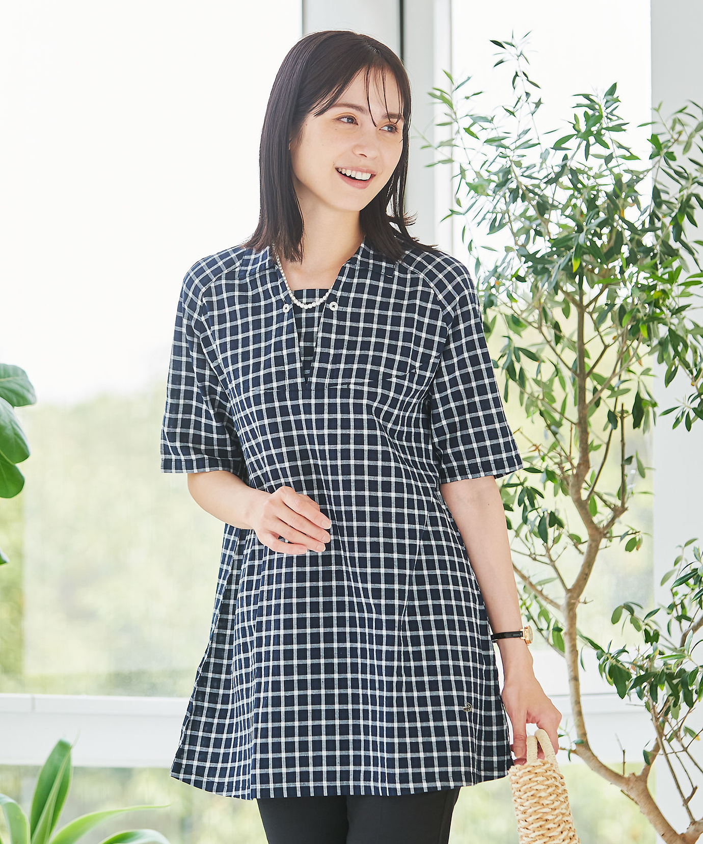 【美品】GALLARDAGALANTE コットンスキッパーチュニック　グリーン GALLARDAGALANTE（ガリャルダガランテ）の「コットンスキッパー