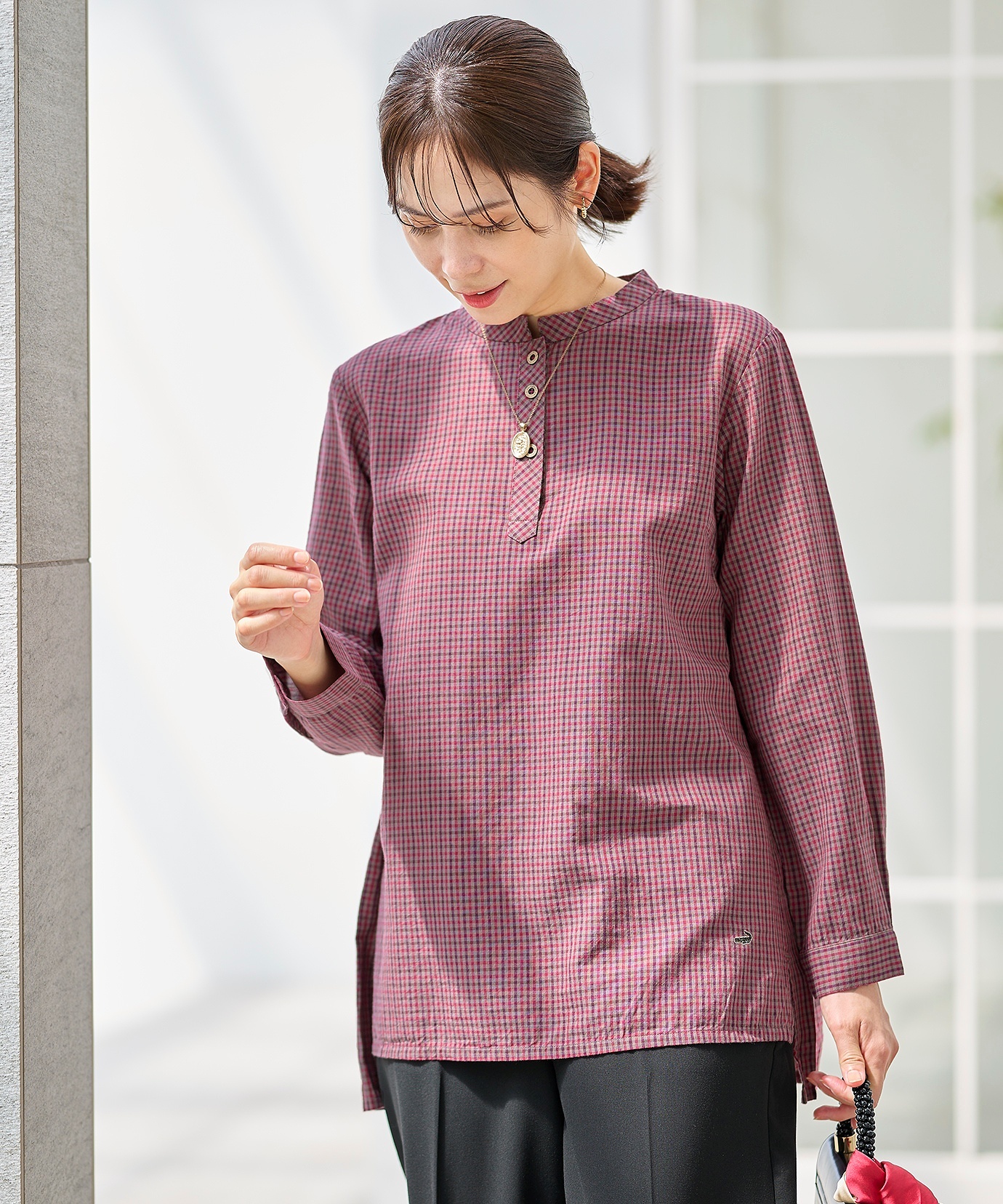 レディース マルチギンガム チュニック通販 [0321-55705