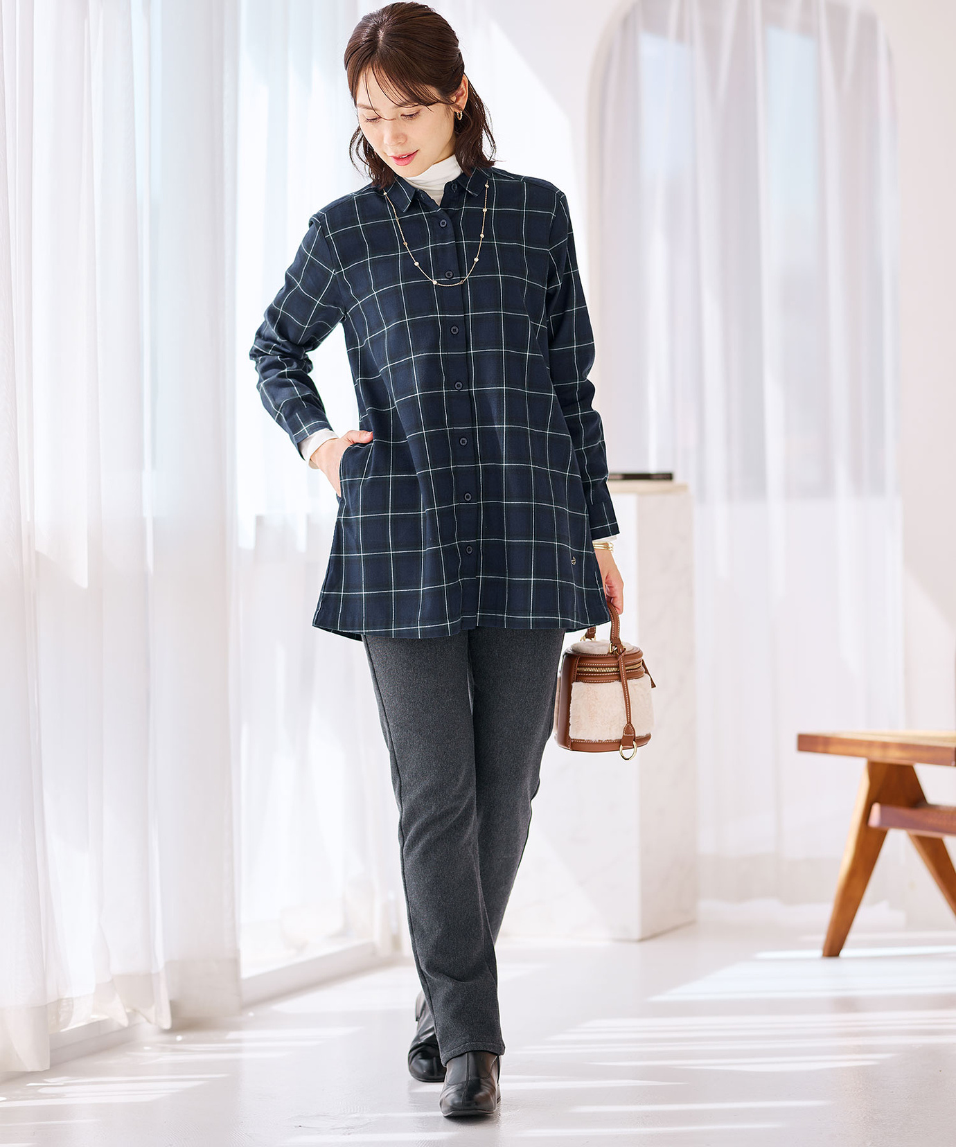 レディース ビエラ チェック柄 チュニック通販 [0321-56700