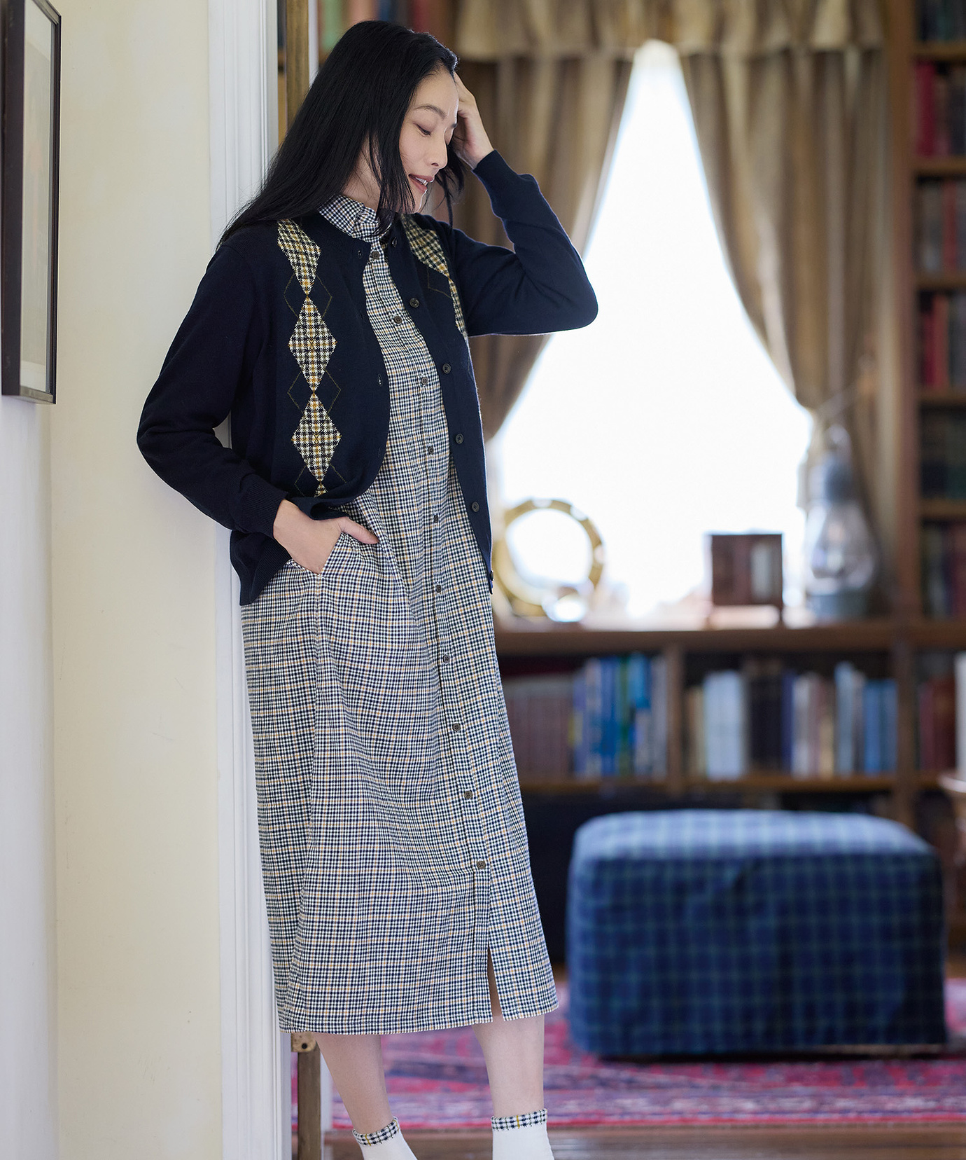 レディース クロコダイルタータン 長袖 ワンピース通販 [0321-57702