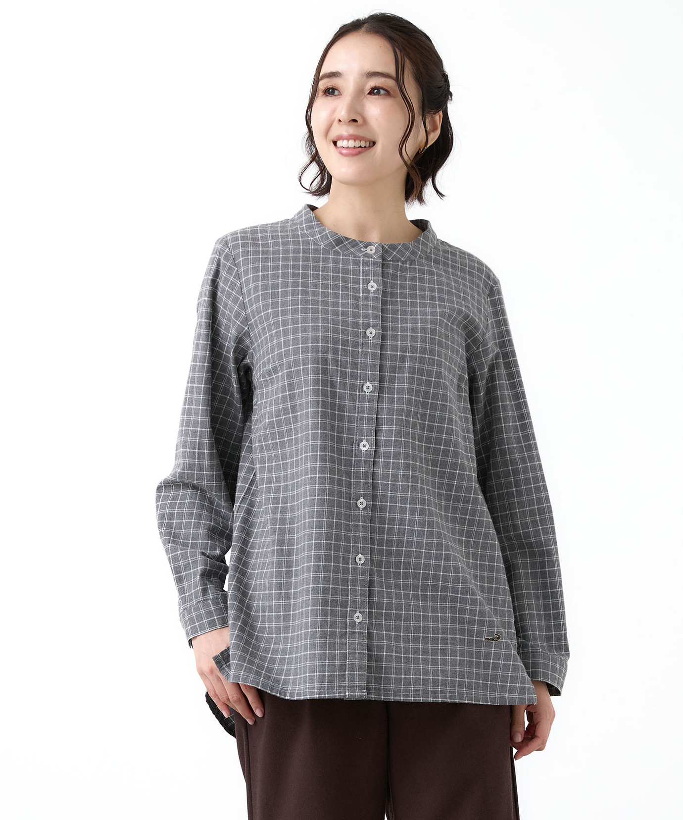 オレボブラ チェック柄 長袖チュニック オレボブラ チェック柄 長袖