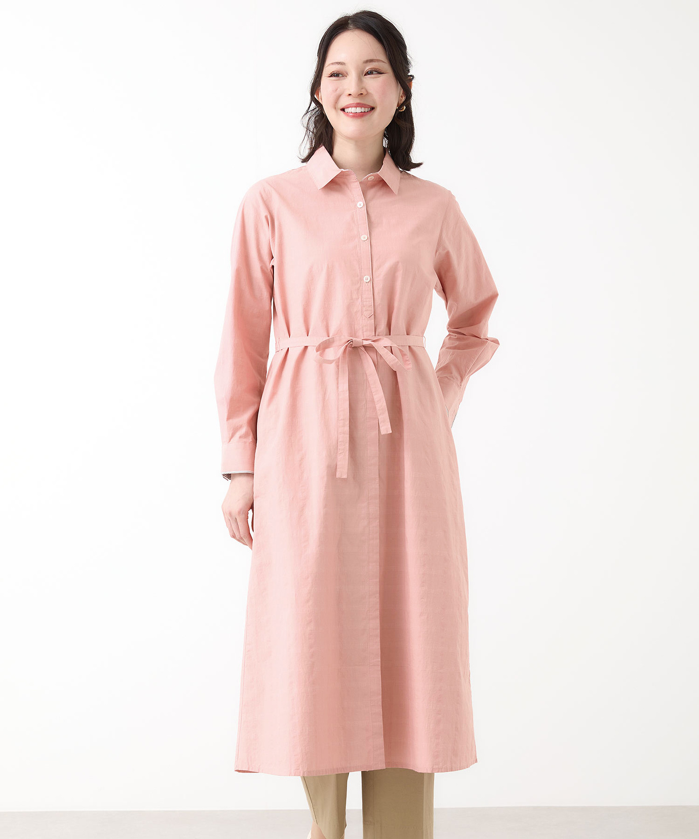 レディース ドビーチェック シャツ ワンピース通販 [0321-61702