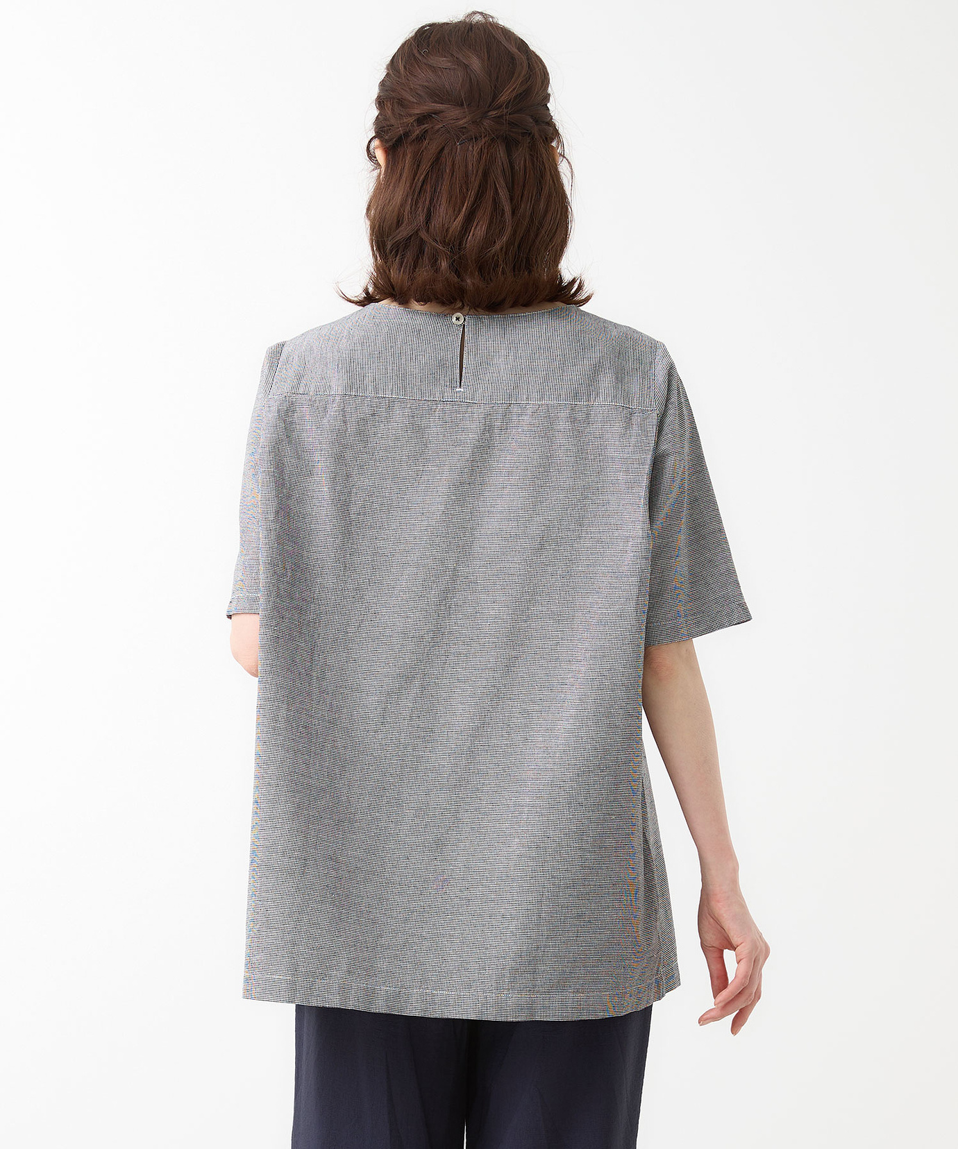 【専用】茶道稽古着　二部式　リネン混合　ライトグレー レディース リネンブレンド スクエアネック チュニック【オンライン