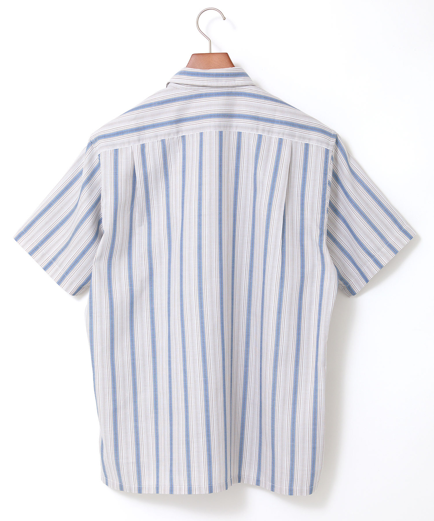 メンズ ラッセル ストライプ柄 シャツ【シワになりにくい】【吸汗速乾