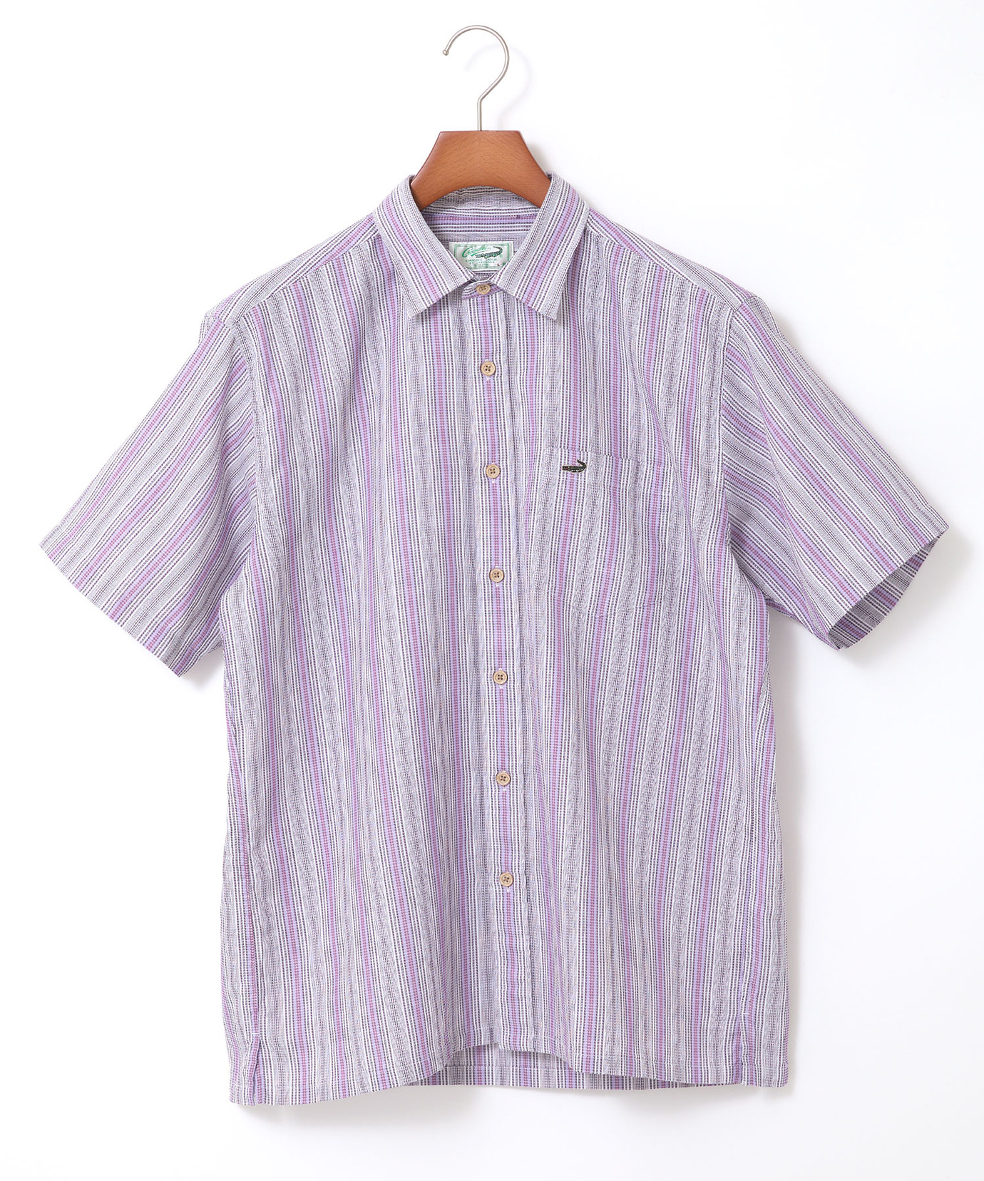 メンズ ラッセル ストライプ柄 シャツ【シワになりにくい】【吸汗速乾