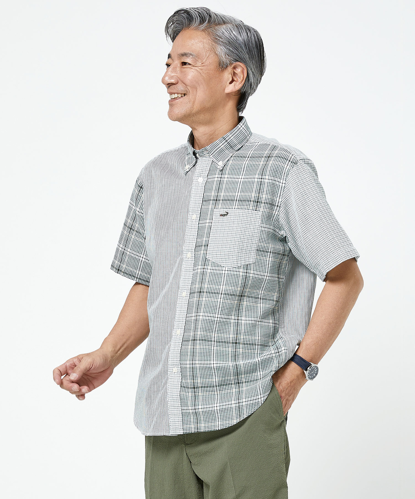 メンズ パナマ織 クレイジーパターン シャツ【吸汗速乾】通販 [1001