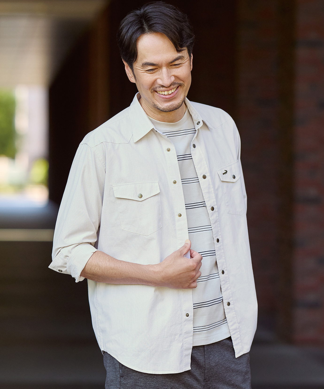 メンズ ダブルポケット デザイン シャツ通販 [1001-55106