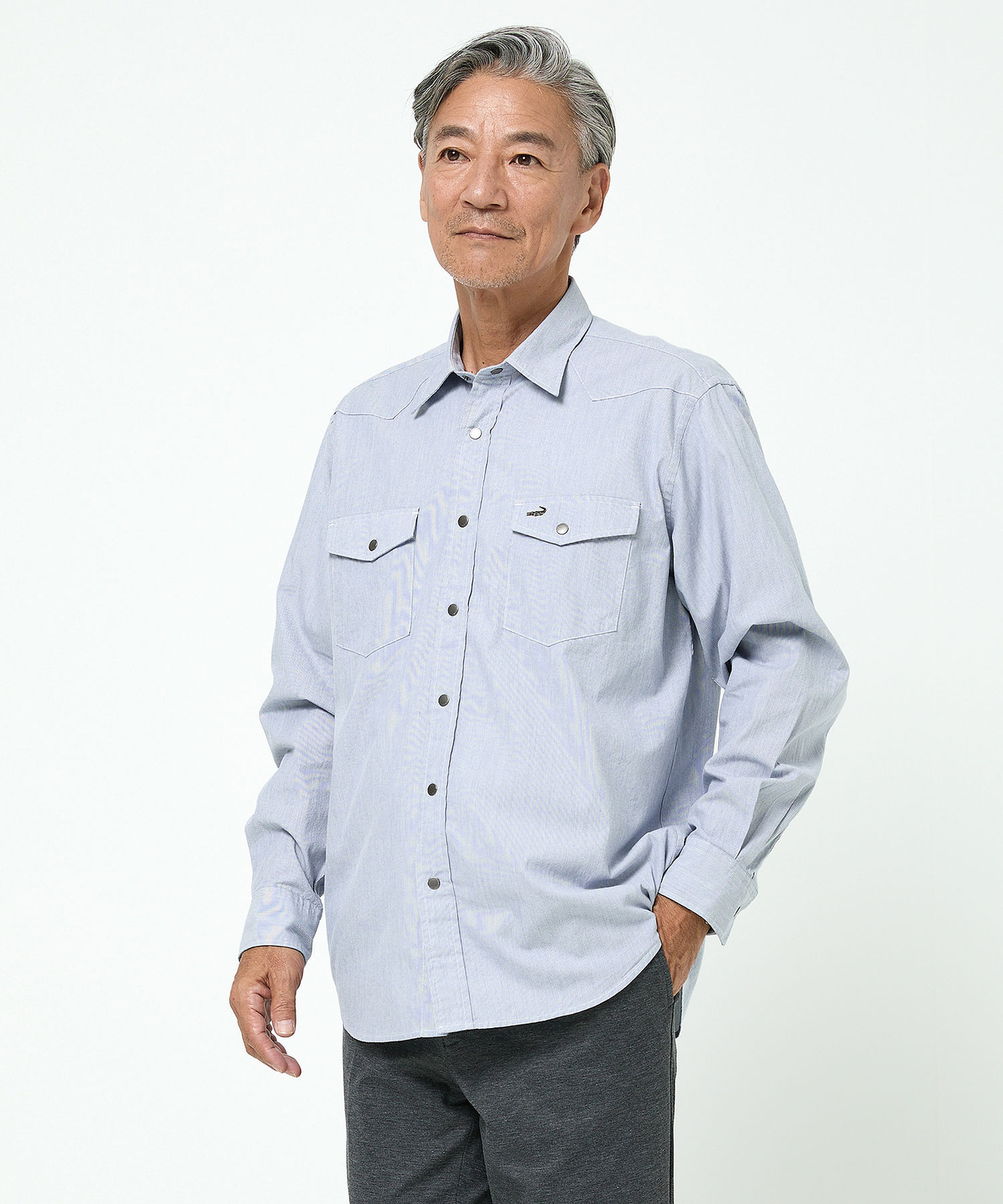 メンズ ダブルポケット デザイン シャツ通販 [1001-55106