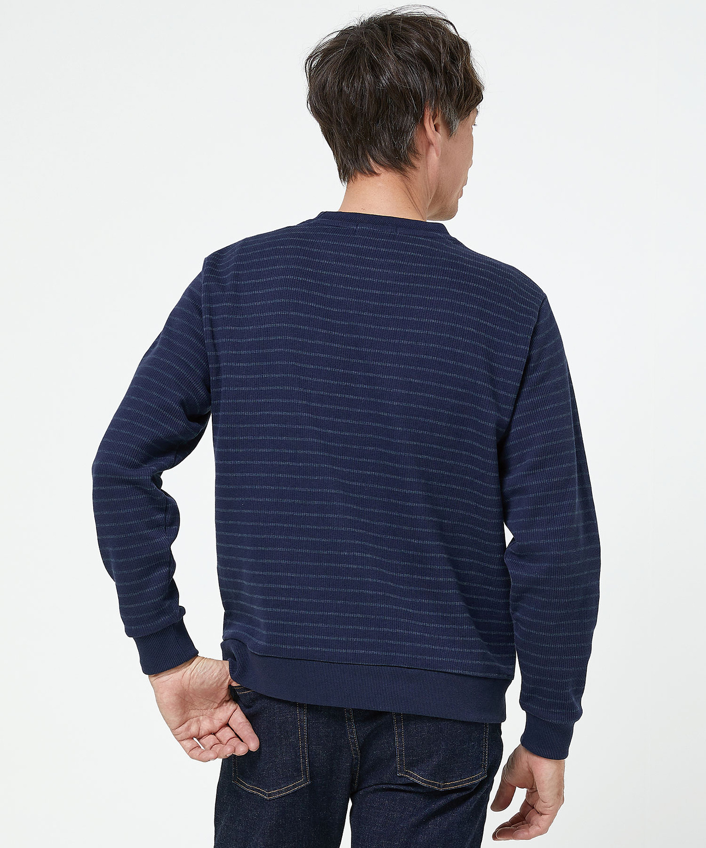 メンズ ワッフル クールネック トレーナー通販 [1002-51201