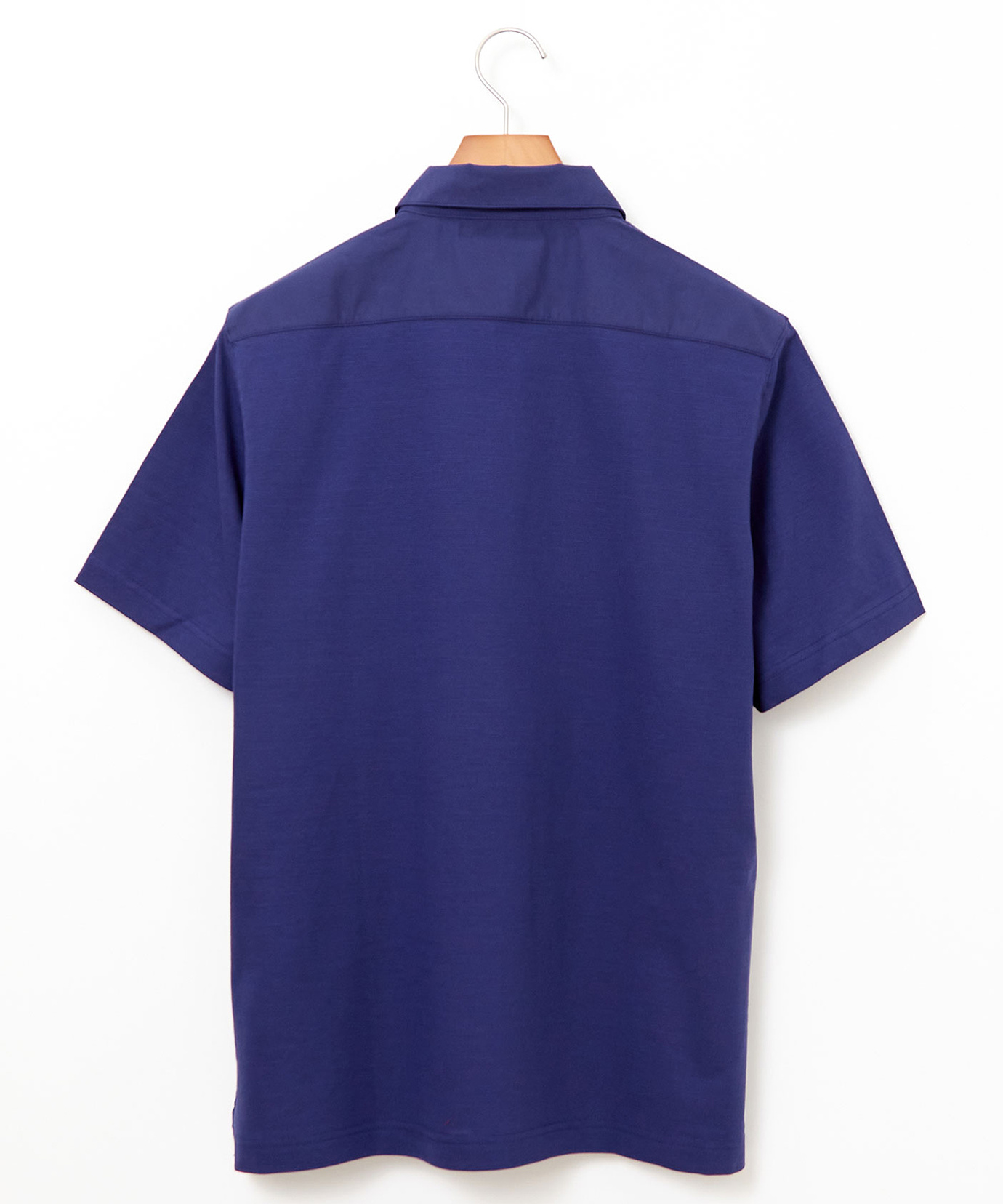 メンズ スノーコットン シャドーボーダー柄 ポロシャツ【接触冷感