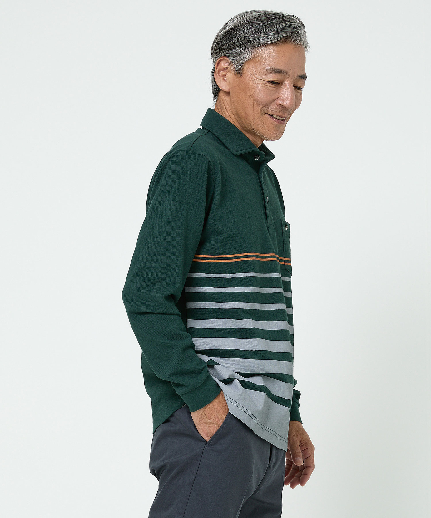 【美品】COMME des GARCONS HOMME 切替ボーダーポロシャツ メンズ ボーダー柄 切り替え ポロシャツ通販 [1002-56201