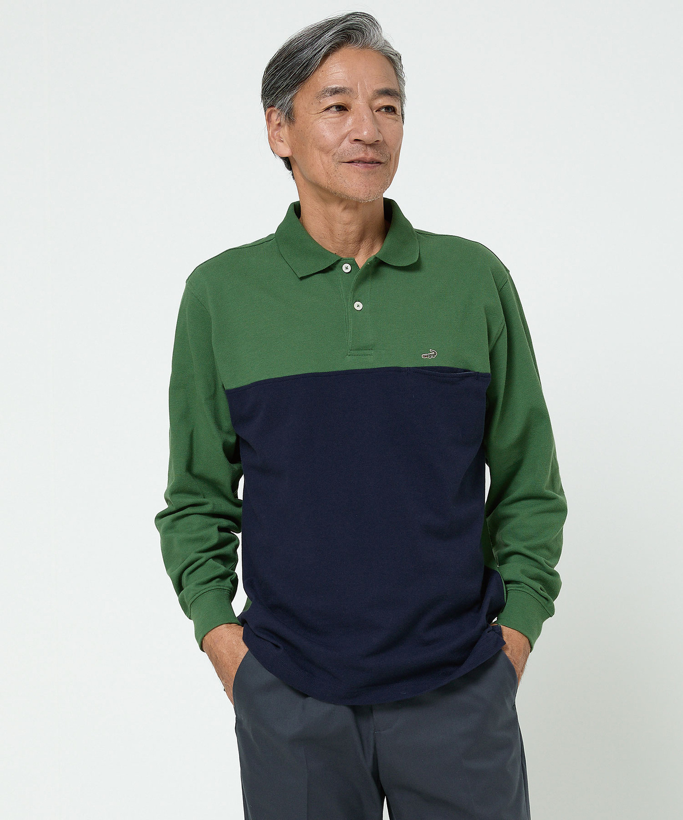 メンズ 配色切り替え ポロシャツ通販 [1002-56206] - クロコダイル