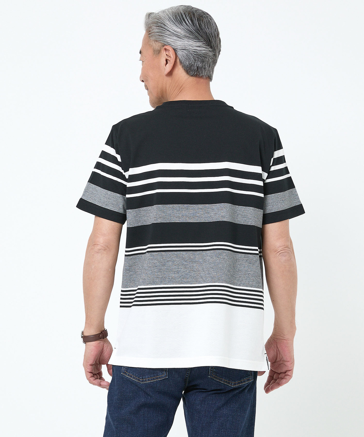 メンズ マルチ パネルボーダー Tシャツ通販 [1002-63236