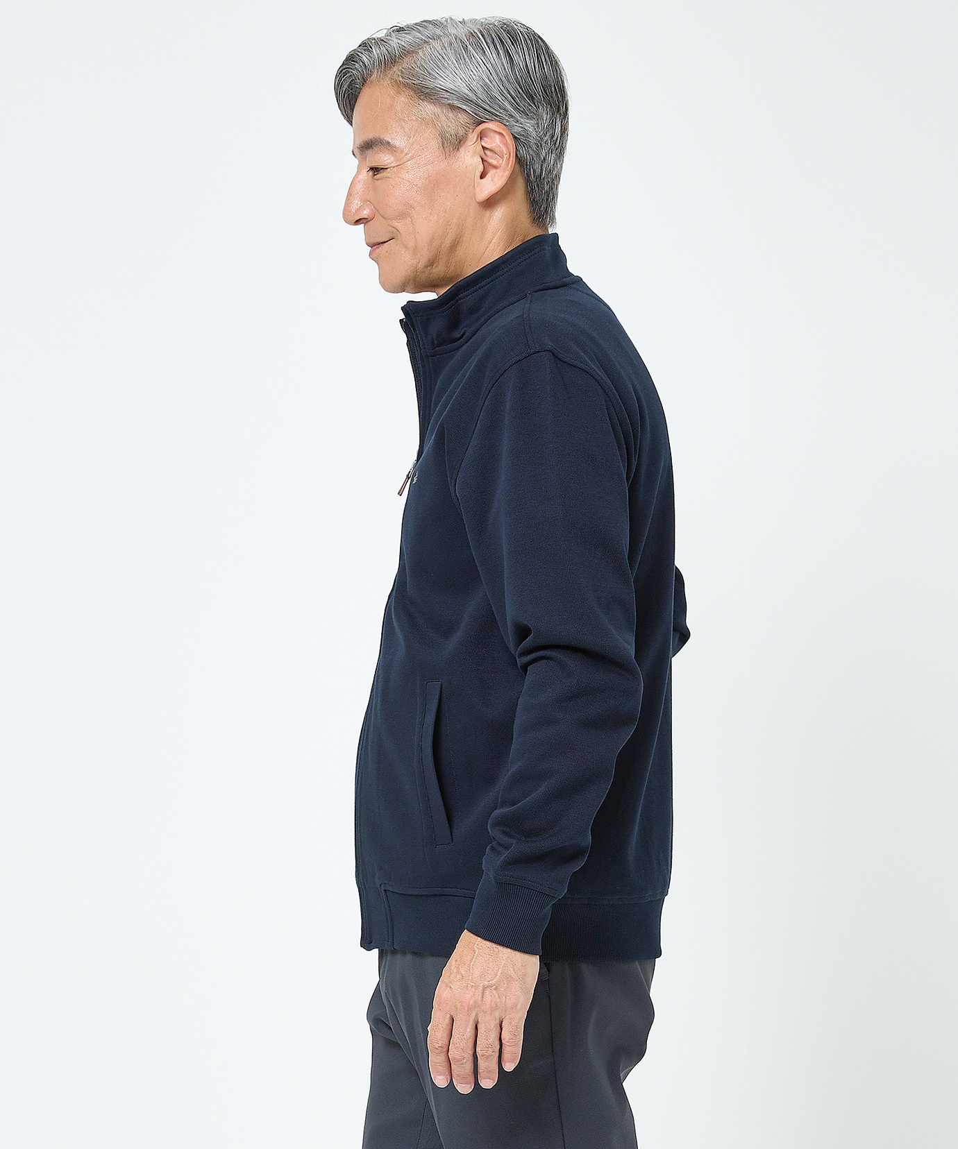 メンズ ダブルフェイス スタンドカラー ジップブルゾン通販 [1002