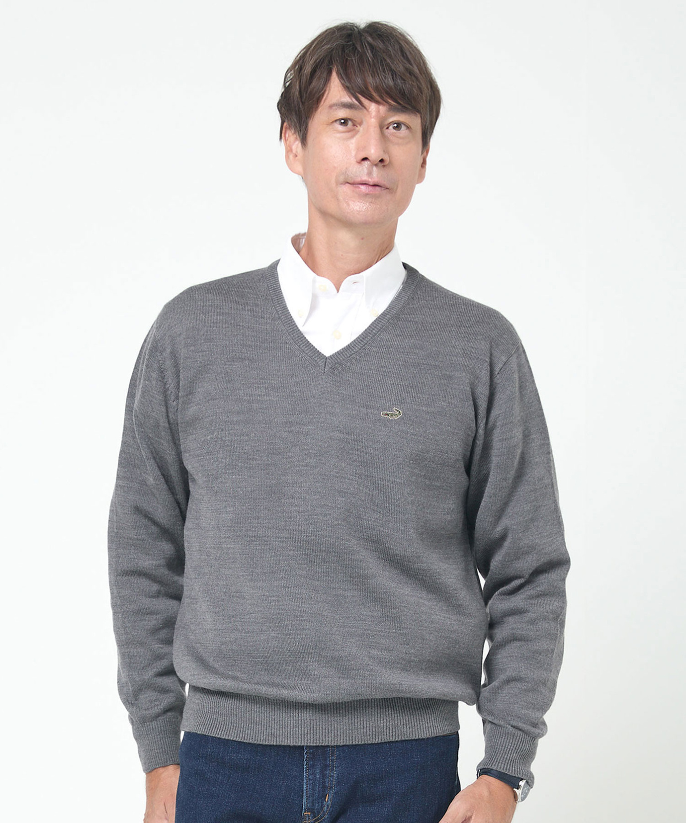 メンズ 10ゲージVネックセーター【洗濯機洗いOK】通販 [1003-06581