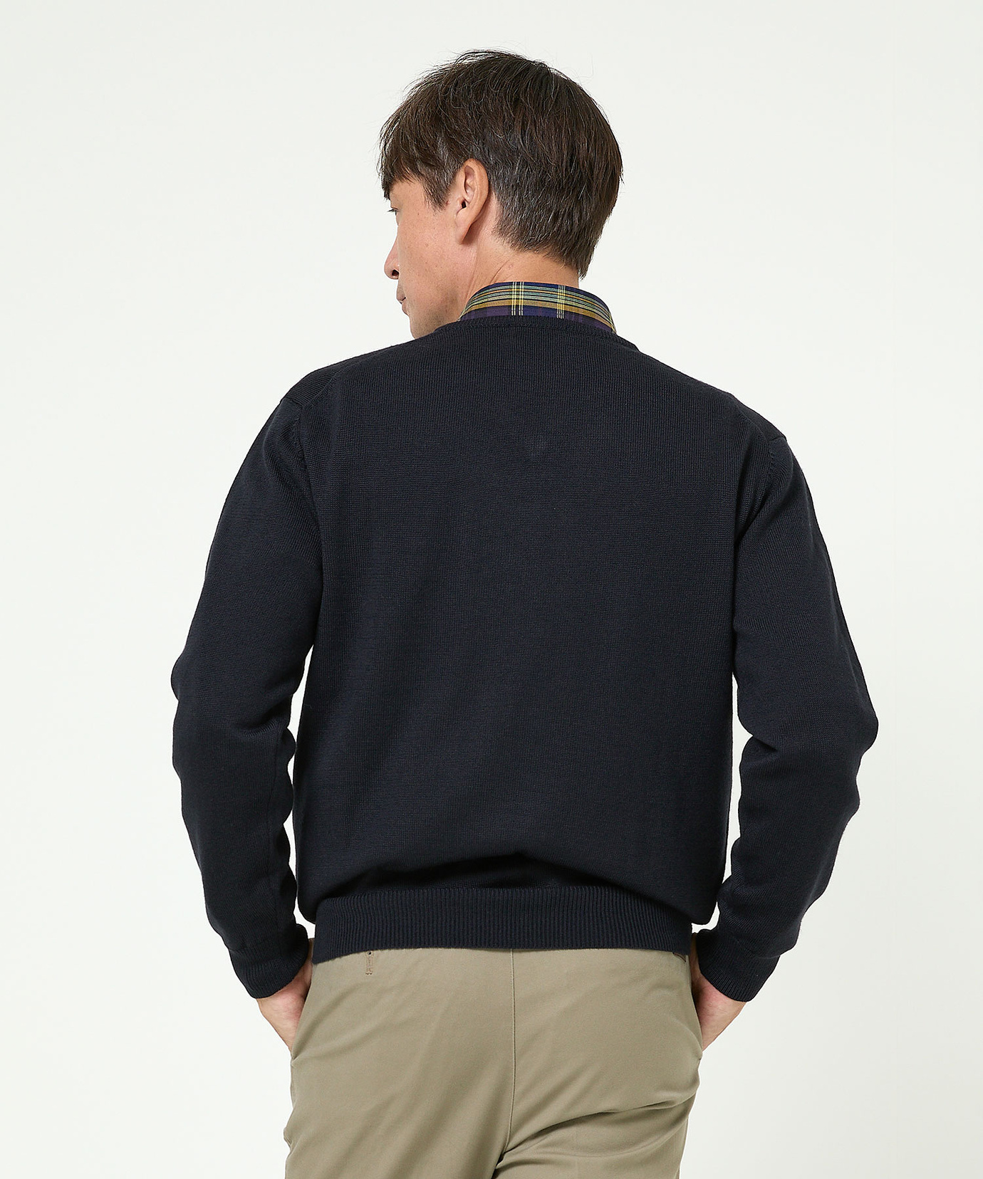 メンズ 10ゲージVネックセーター【洗濯機洗いOK】通販 [1003-06581